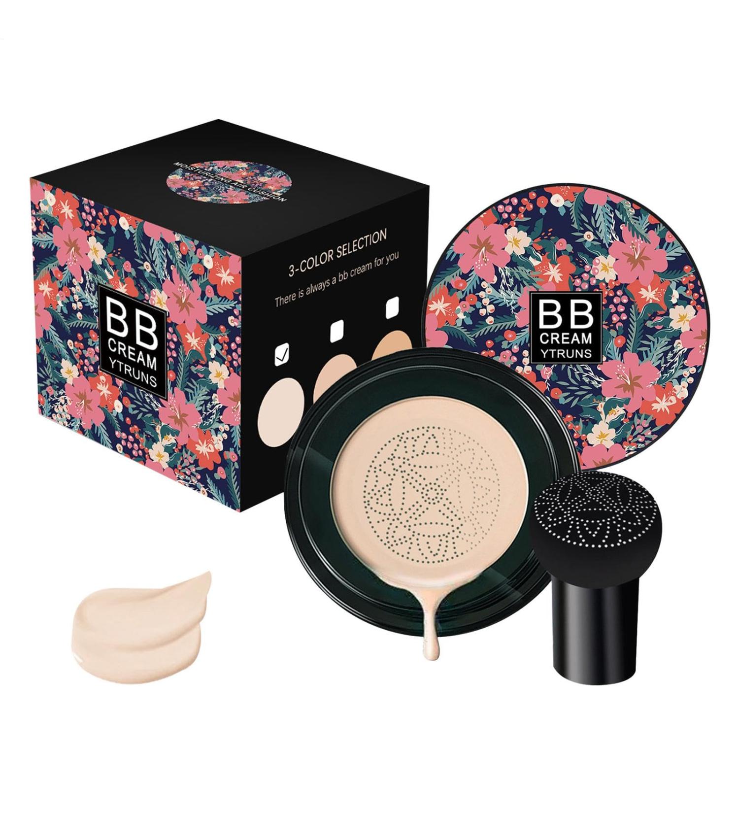 BB Cream Foundation Makeup | Moisturizing Cream | Moisturizing Foundation for Face Makeup with Air Cushion | Full Coverage Cream with Mushroom Air Cushion | Base - Buy Online on GoSupps.com