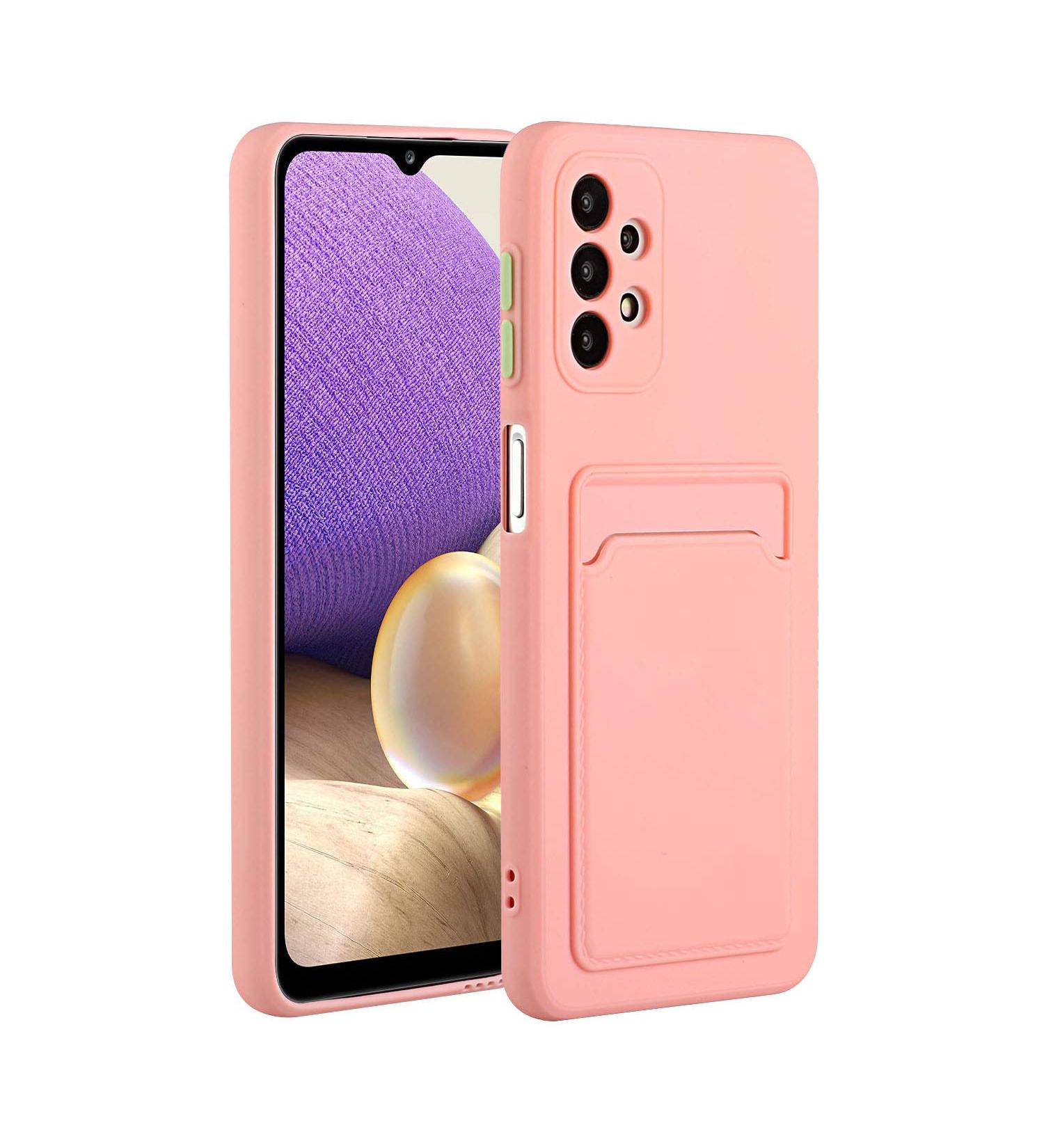 Tivenfezk Nadoli Silicone Case for Samsung Galaxy A73 5G - Ultra Thin Shockproof Scratch-Resistant Wallet Soft TPU Cover with Credit Card Holder - Pink - Buy Online on GoSupps.com