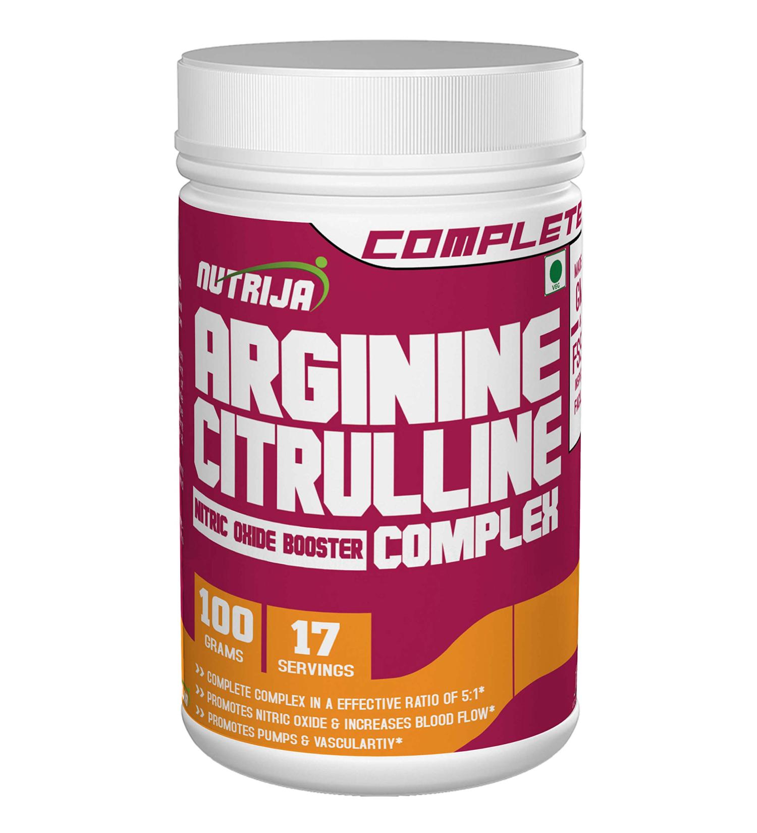 NutriJa L-Arginine & L-Citrulline Complex - 100g for Enhanced Performance | International Shipping Available - Buy Online on GoSupps.com