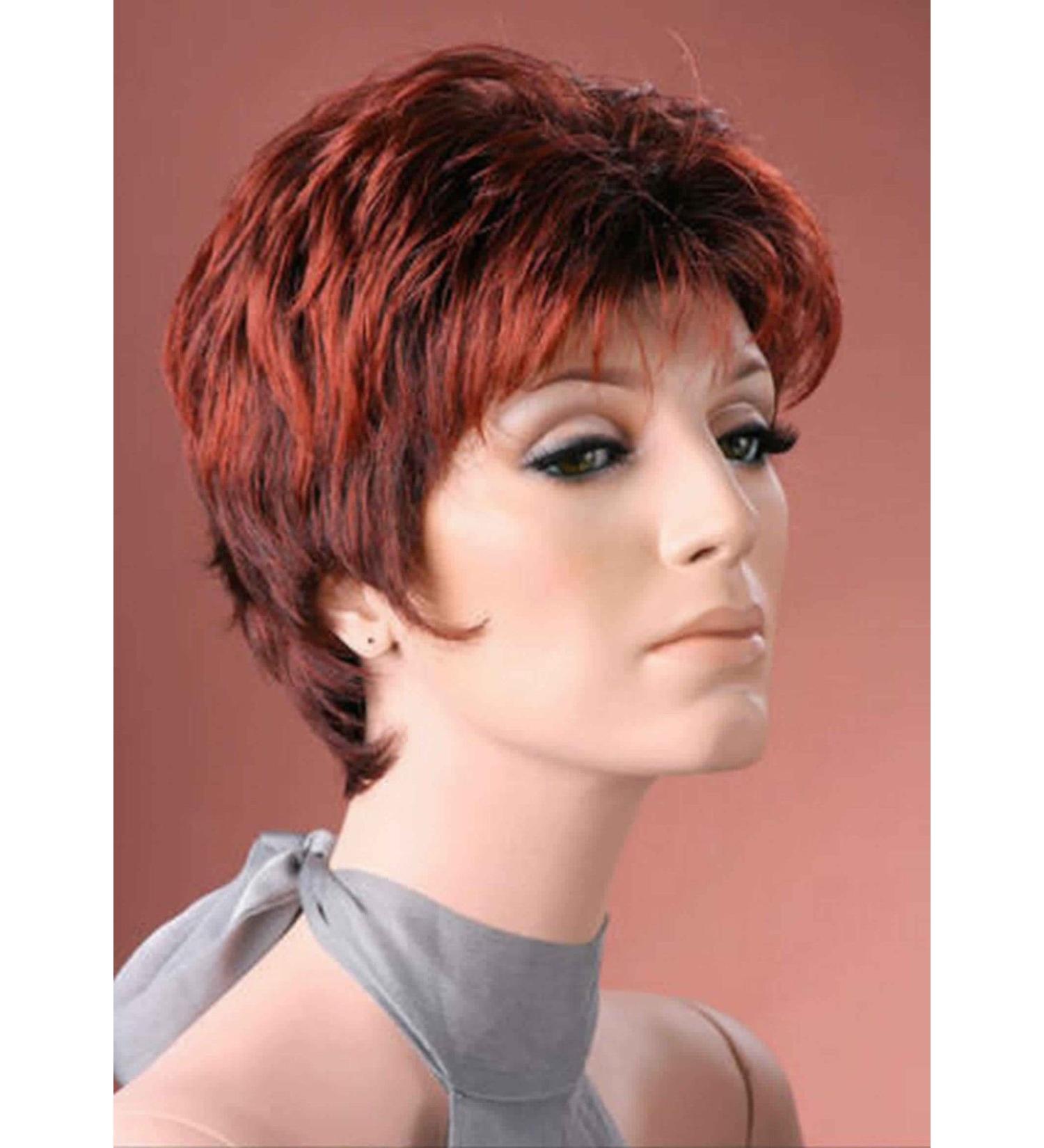 Forever Young Ladies Short Wig Dark Auburn Boycut Style Fashion Wig