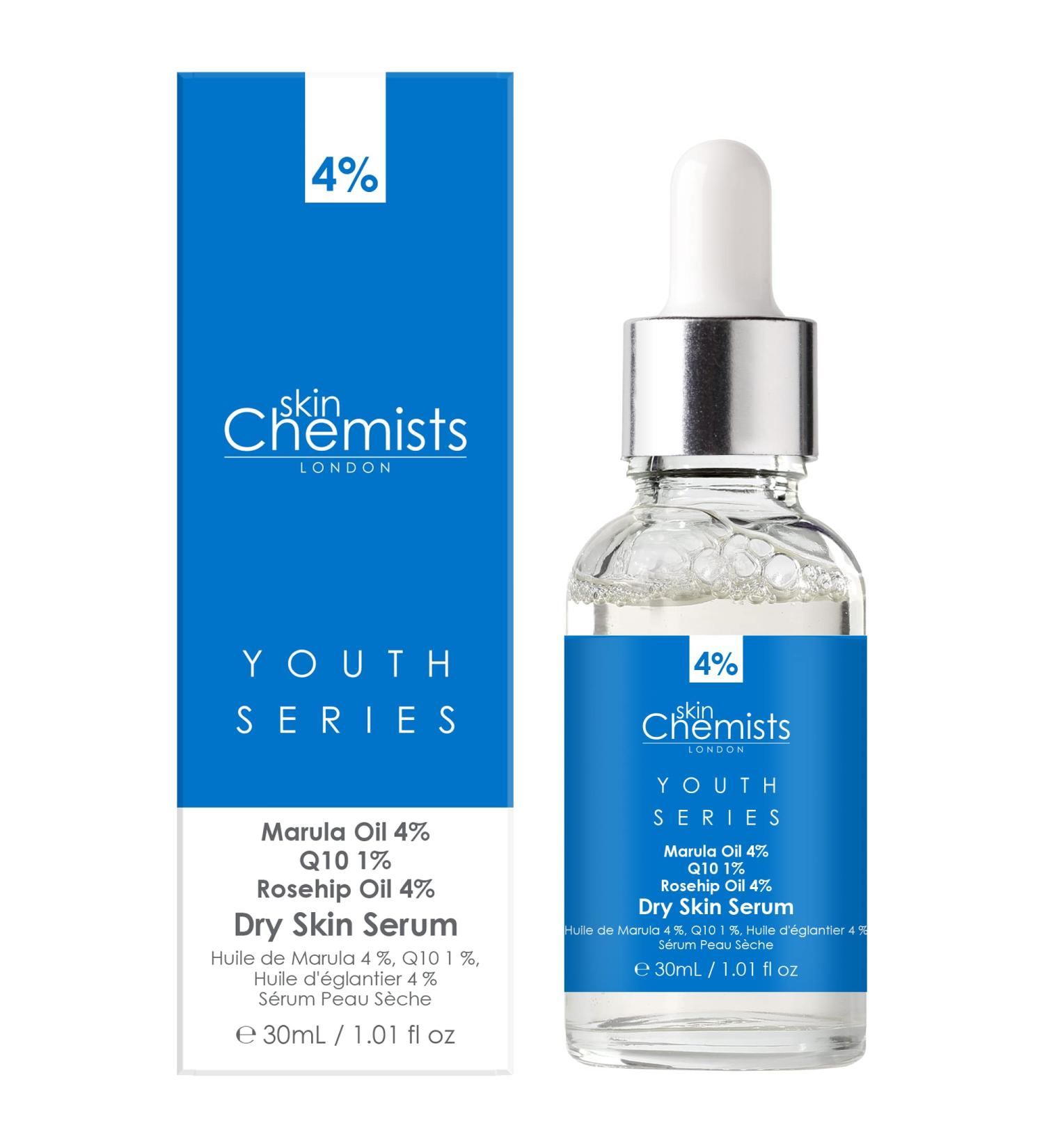 Skin Chemists Dry Skin Serum with Marulua Oil, Q10, and Rosehip Oil - Hydrating Formula for Dry Skin - Buy Online on GoSupps.com