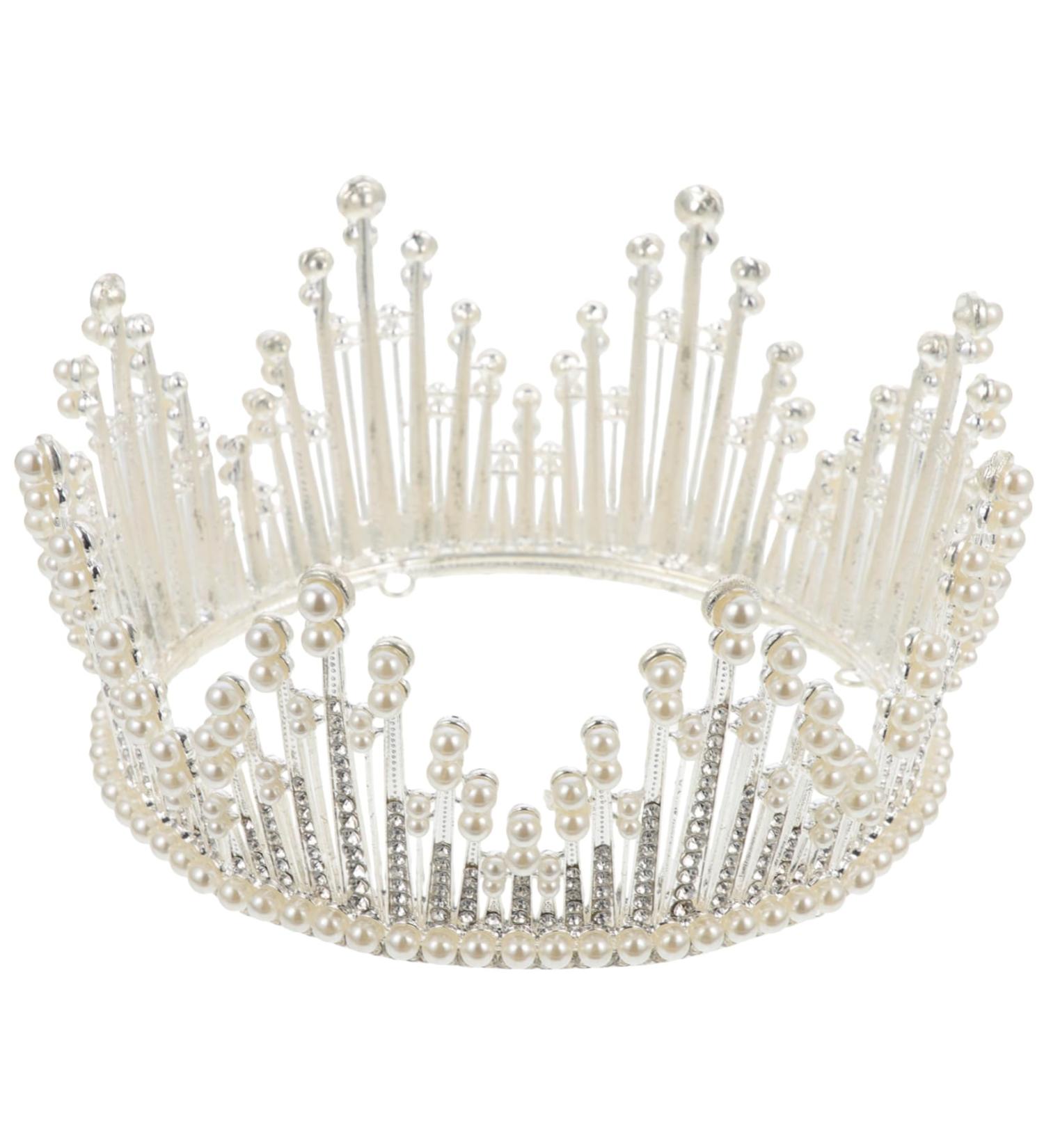 Fashion Headwear Baroque Pearls Headpiece for Women Princess Crowns Rose Gold Headband Wedding Pearl Headband for Wigs Wedding Crown Prom Crown Hair Accessories Bride Wedding Dress 15*15*8.5cm Silver - Buy Online on GoSupps.com