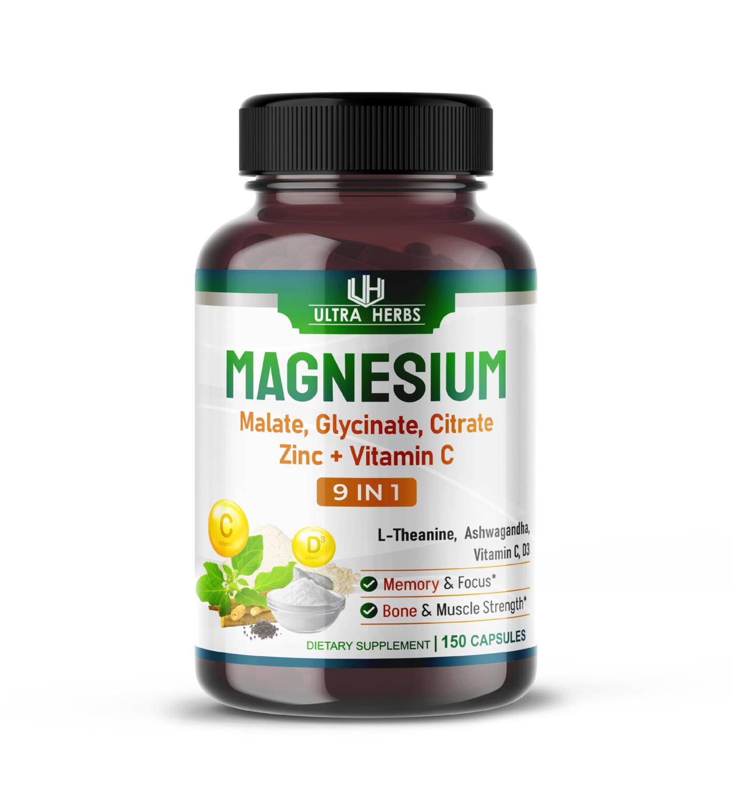 Tripple Magnesium Complex, with Magnesium Malate, Glycinate, Citrate - High Absorption Magnesium Supplement for Sleep Quality, Nerve & Muscle Relaxation | 150 Capsules - Buy Online on GoSupps.com