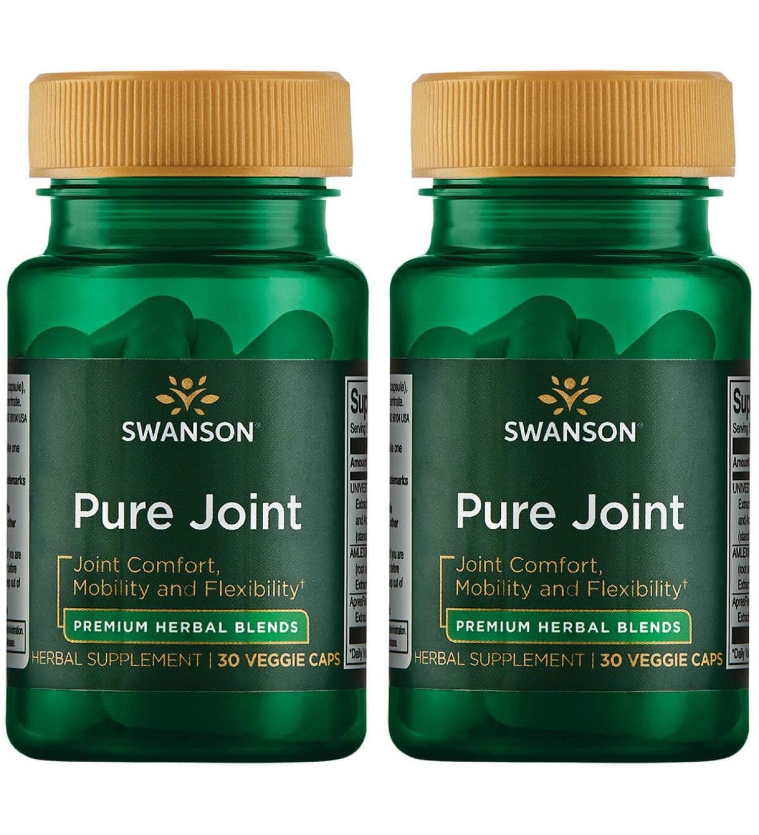 Swanson Pure Joint Health Support Supplement 60 Veg Caps - Vegan Formula for Mobility, Flexibility & Comfort - Cartilage & Connective Tissue Herbal Blend (2 Pack) - Buy Online on GoSupps.com