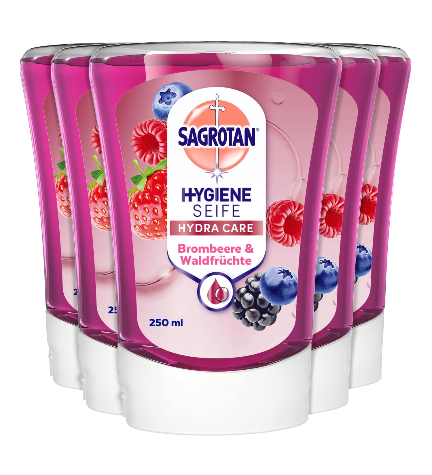 Sagrotan No-Touch Refill Blackberry & Forest Fruits 5x250 ml Hand Soap for Automatic Dispenser | International Shipping Available - Buy Online on GoSupps.com