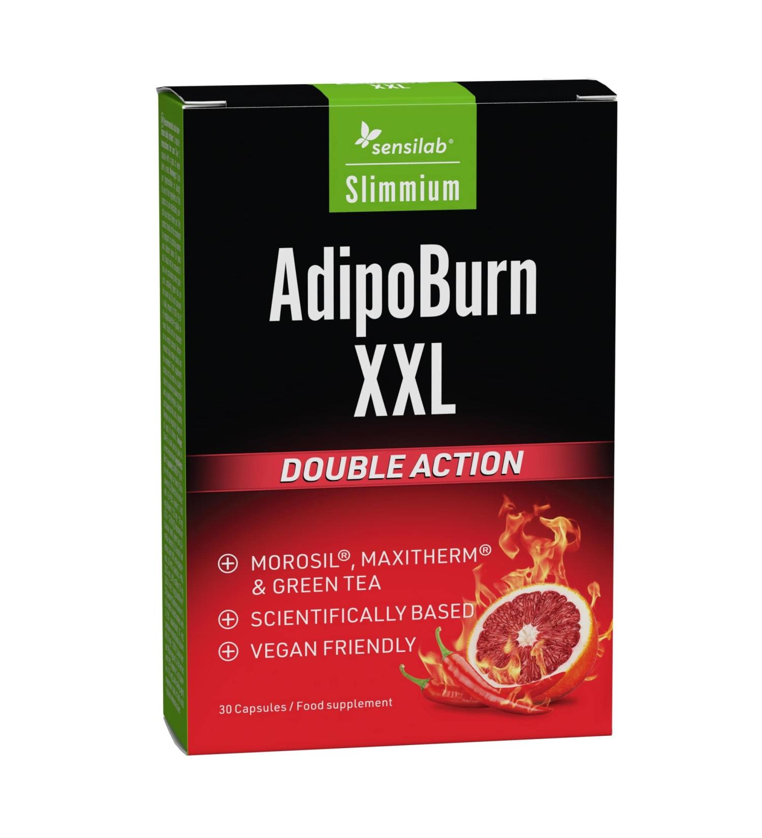 Buy Slimjoy Adipoburn XXL - Green Tea Morosil Vitamin C & B6 Cayenne Pepper & Caffeine - 30 Capsules with Blood Oranges & Free E-Book Guide - International Shipping Available - Buy Online on GoSupps.com