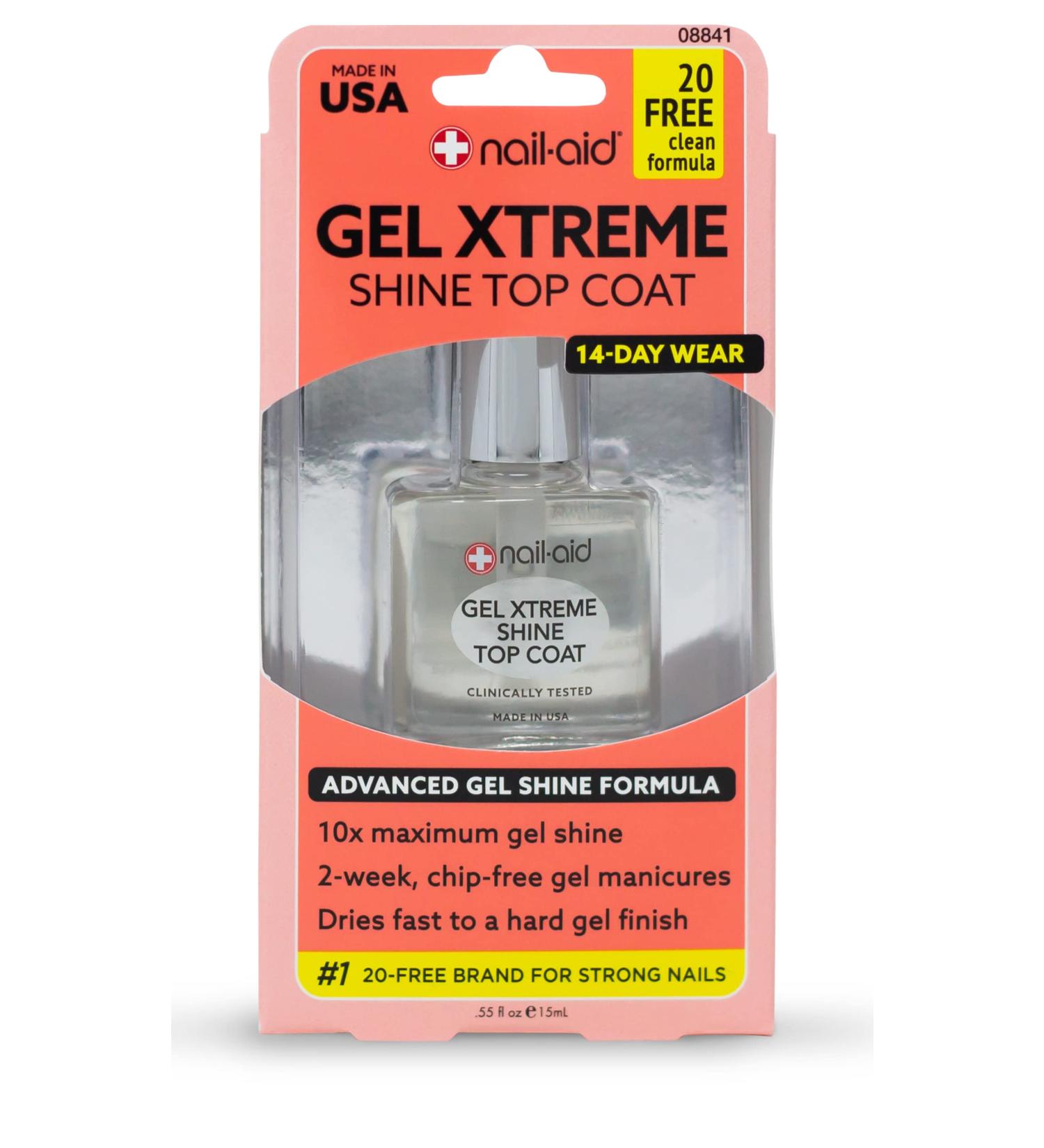 NAIL-AID Gel Xtreme Shine Top Coat Clear - 0.55 fl oz - Long-Lasting High Gloss Finish - Buy Online on GoSupps.com
