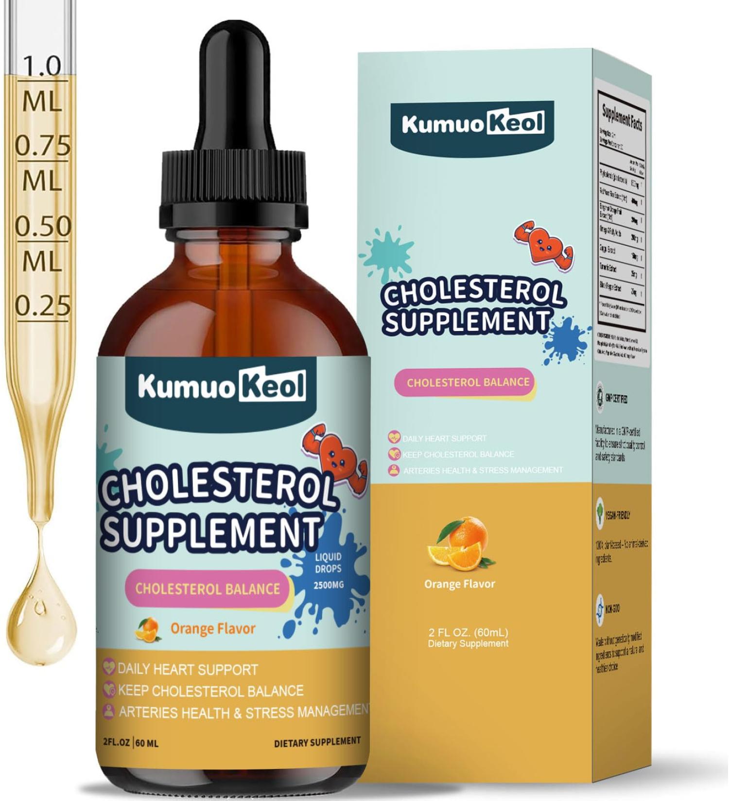 KumuoKeol Cholesterol Support Liquid Drops Red Yeast Rice Liquid Plant Sterols Tincture Bergamot & Guggul Extract Heart Health Formula with Enhanced Absorption Vegan Non-GMO 2 Fl Oz - Buy Online on GoSupps.com