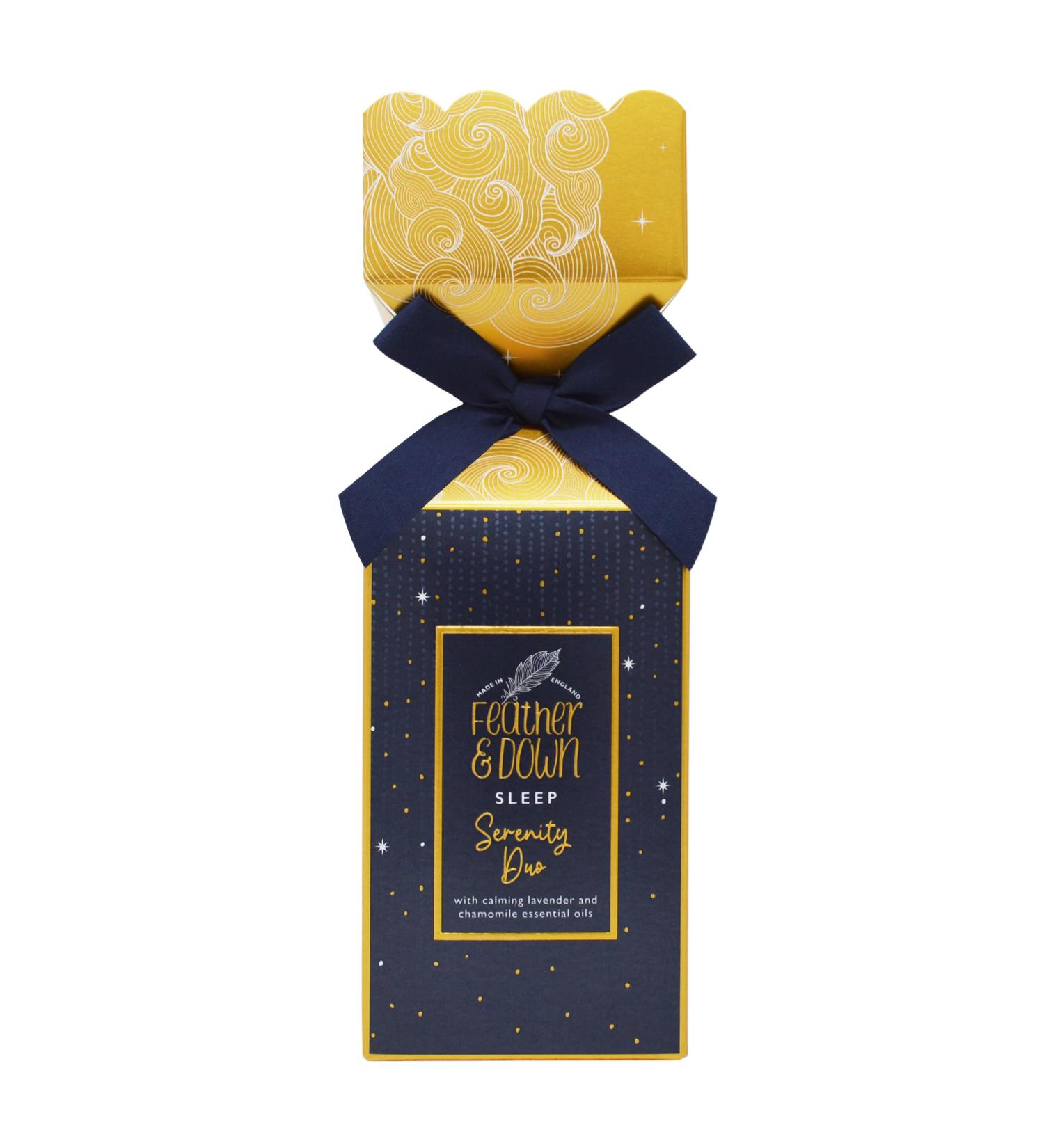 Feather and Down Serenity Duo Gift Set (2 x 50ml Pillow Spray & Relaxing Eye Mask) - With Lavender & Chamomile Essential Oils to Encourage Calm & Aid a Restful Night's Sleep. - Buy Online on GoSupps.com