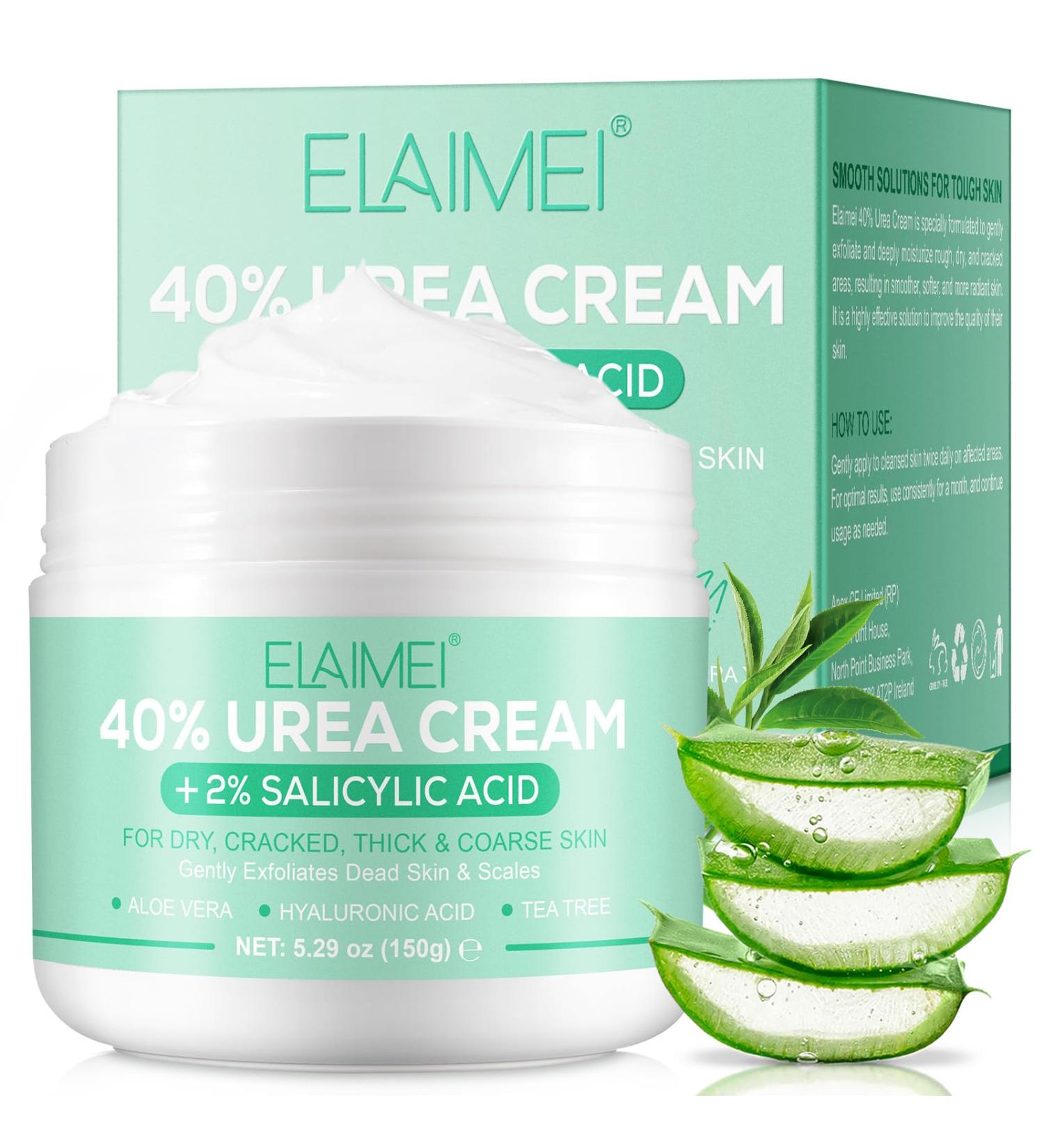 Urea Cream 40% with 2% Salicylic Acid - Best Callus Remover & Foot Repair Lotion for Dry Cracked Heels Knees & Hands (5.29 OZ) - Deep Moisturization & Skin Renewal - International Shipping Available - Buy Online on GoSupps.com