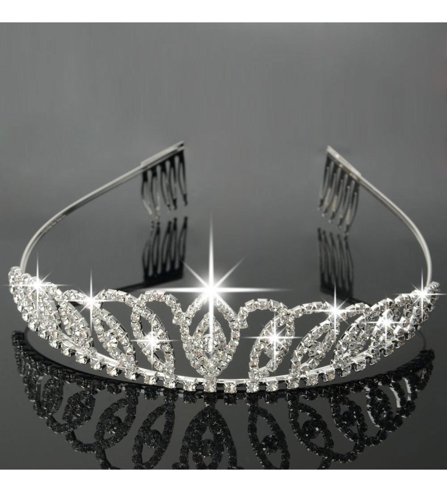 Bseash Silver Crystal Tiara Crown Headband for Women Girls - Perfect for Weddings, Proms, and Parties - Buy Online on GoSupps.com