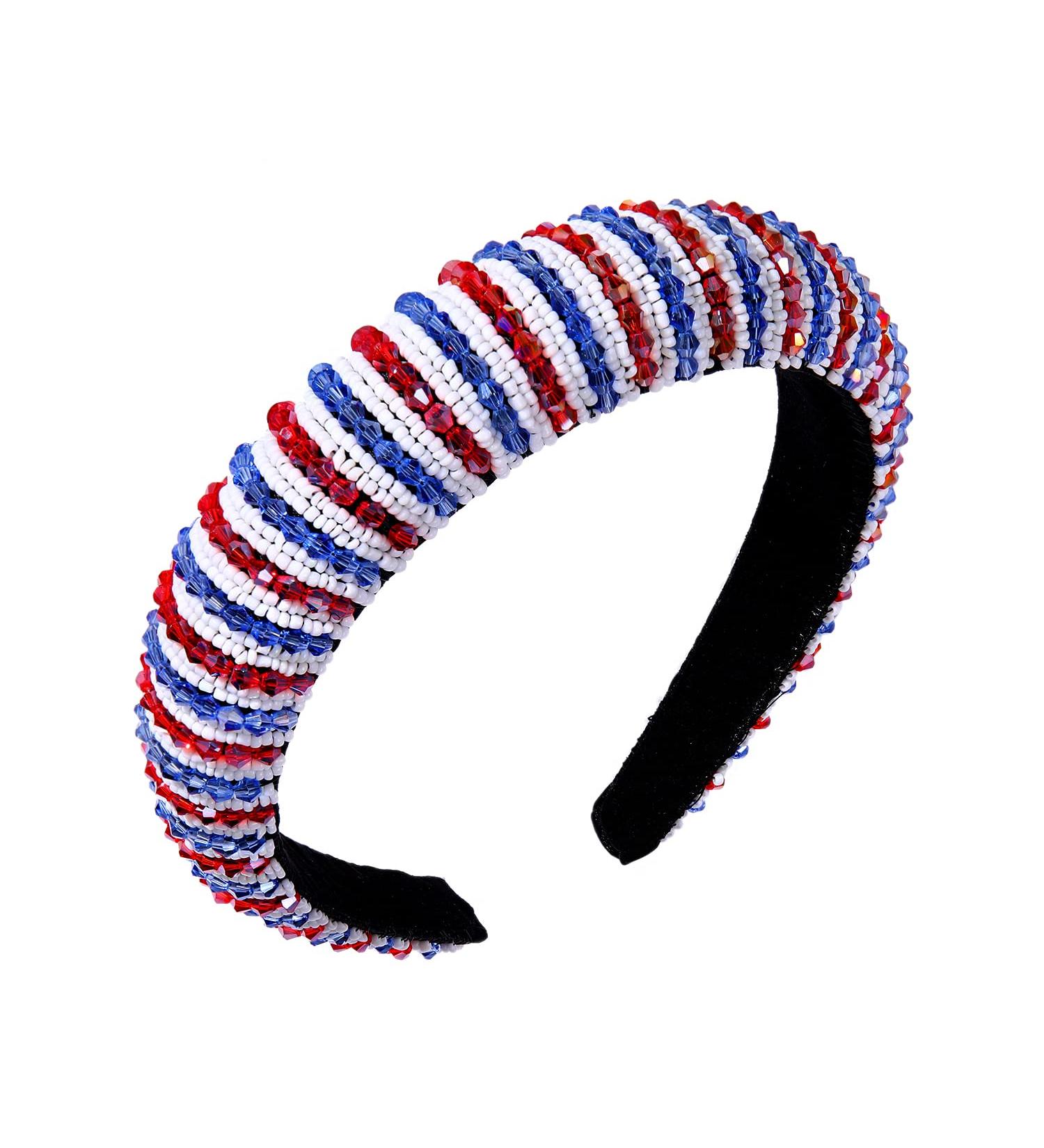 NVENF 4th of July Crystal Rhinestone Headbands - Patriotic American Flag Hair Accessory for Women - Buy Online on GoSupps.com