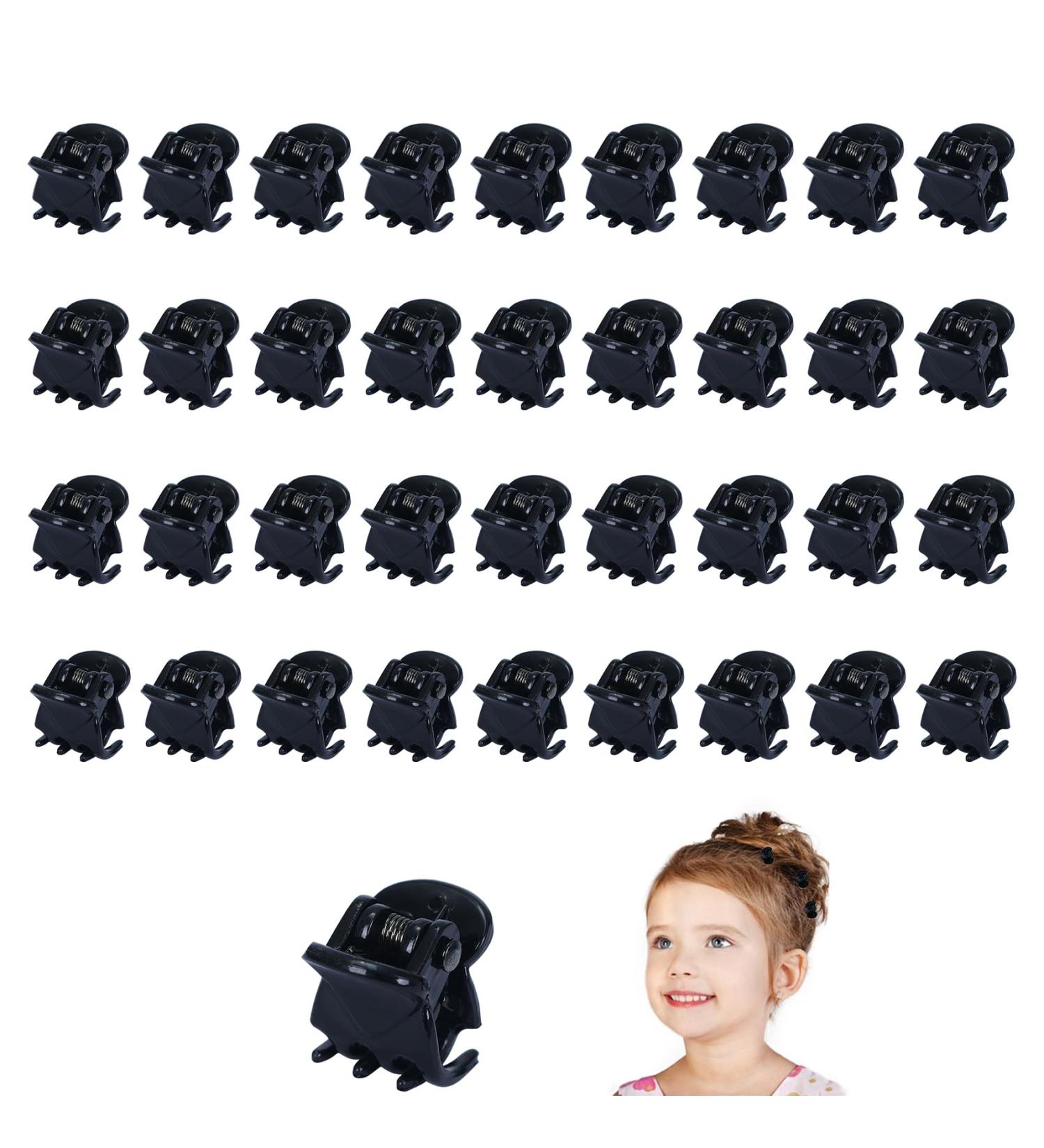 Ikadiya 36 Mini Hair Clips - Small 1cm Non-Slip Claw Clips for Kids & Adults - Black Jaw Clips for Design & Everyday Use - Buy Online on GoSupps.com