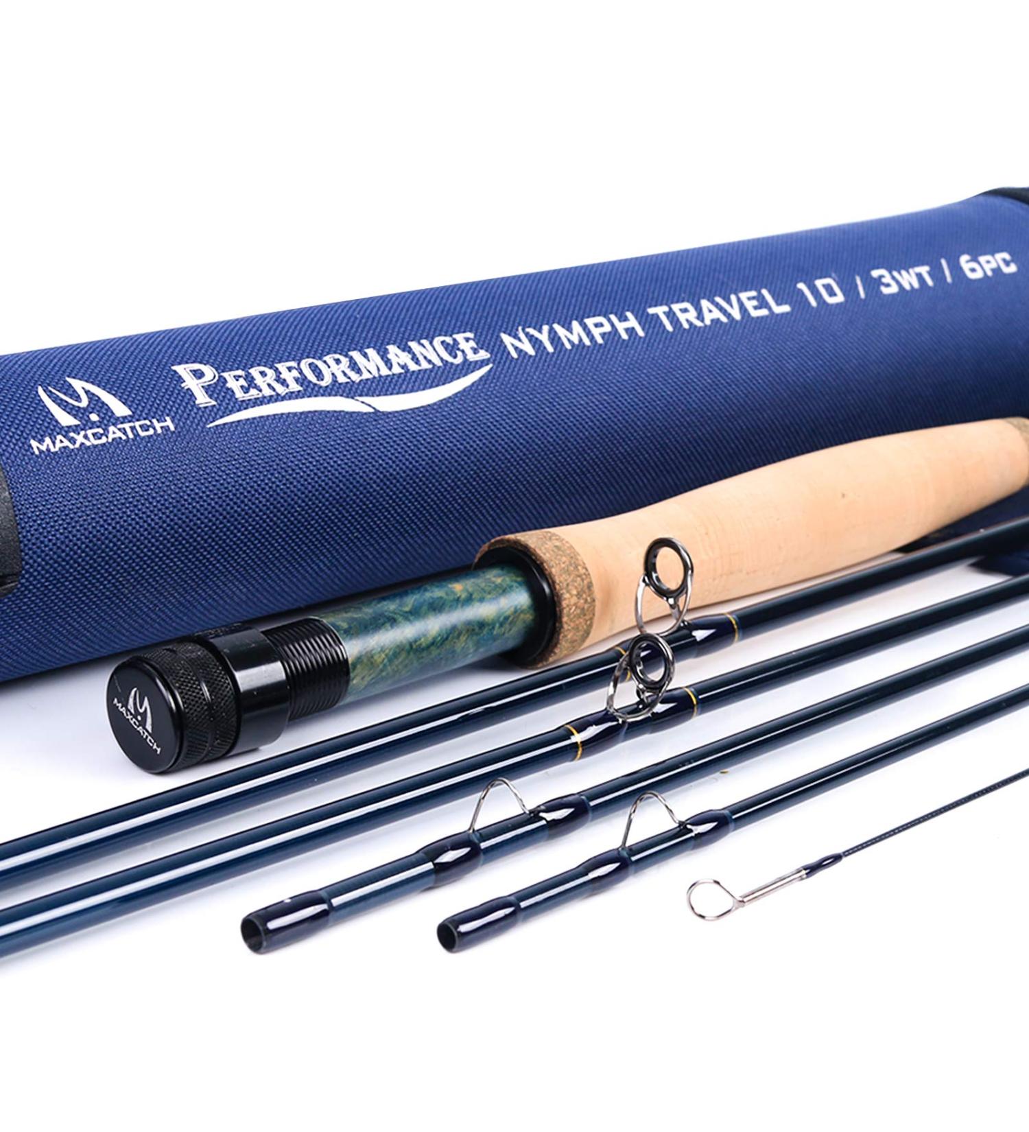 Maximumcatch Performance Nymph Fly Rod - 10FT Carbon Fiber AAA+ Cork Handle 2/3/4wt 4-Part Travel Design with Cordura Tube | Ideal Fly Fishing Gear - Buy Online on GoSupps.com