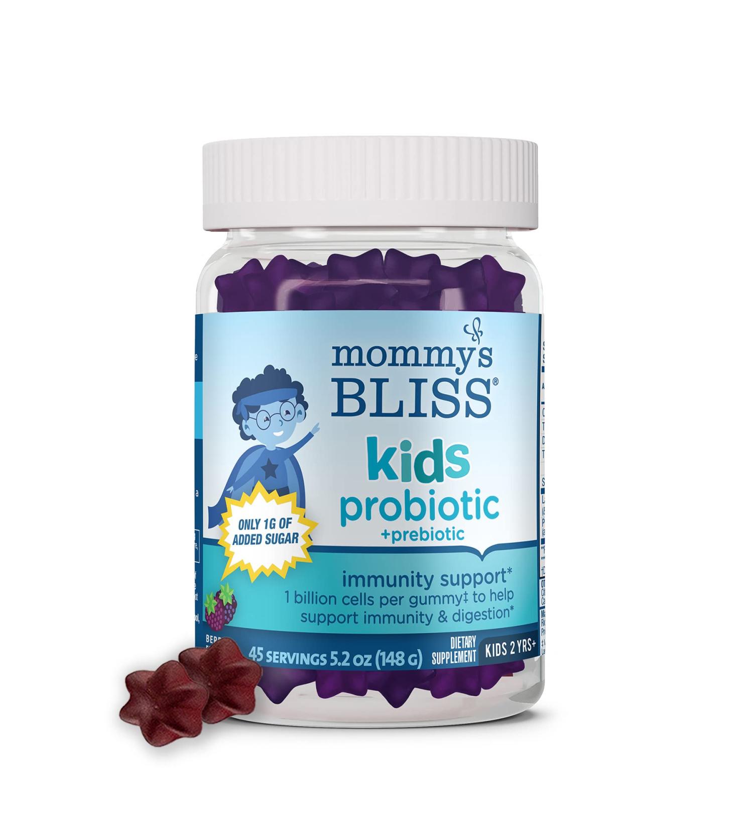 Mommy's Bliss Probiotic & Prebiotic Gummies for Kids 2+ - Berry Flavor, 45 Gummies - Buy Online on GoSupps.com