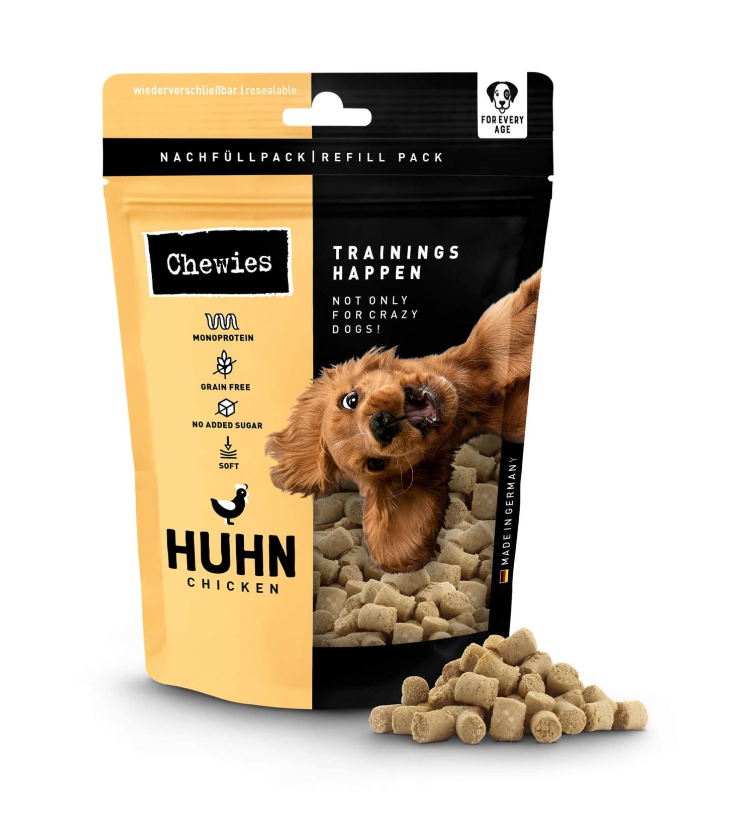 Buy Chewies Training Bats - Grain-Free Sugar-Free Monoprotein Chicken Dog Treats - Soft Healthy & Eco-Friendly - Made in Germany (6 x 175g) - Buy Online on GoSupps.com