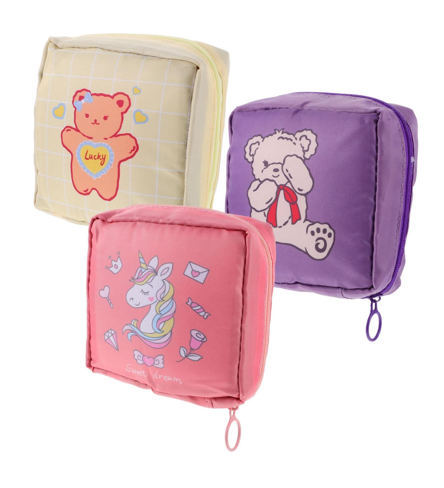 Buy Healeved 3-Part Cartoon Pads & High-Capacity Portable Handbag | Stylish Menstrual Pad & Cosmetic Storage - Buy Online on GoSupps.com