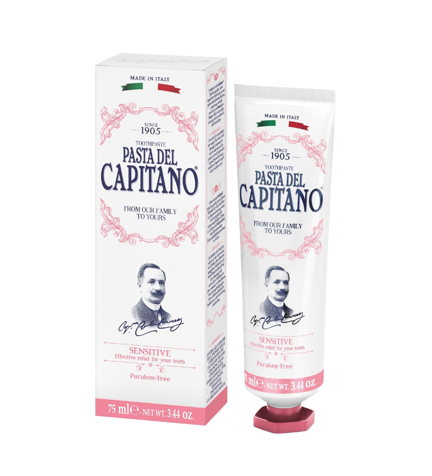 Pasta del Capitano 1905 Sensitive Toothpaste | 100% Made in Italy | Protection for Sensitive Teeth | 75 ml Tube - Buy Internationally - Buy Online on GoSupps.com