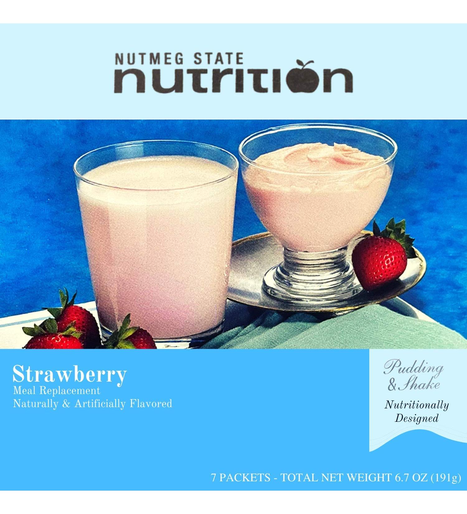 Nutmeg State Nutrition - High Protein Strawberry Pudding Shake Low Carb 15g Protein Low Fat 7 Servings Per Box - Buy Online on GoSupps.com