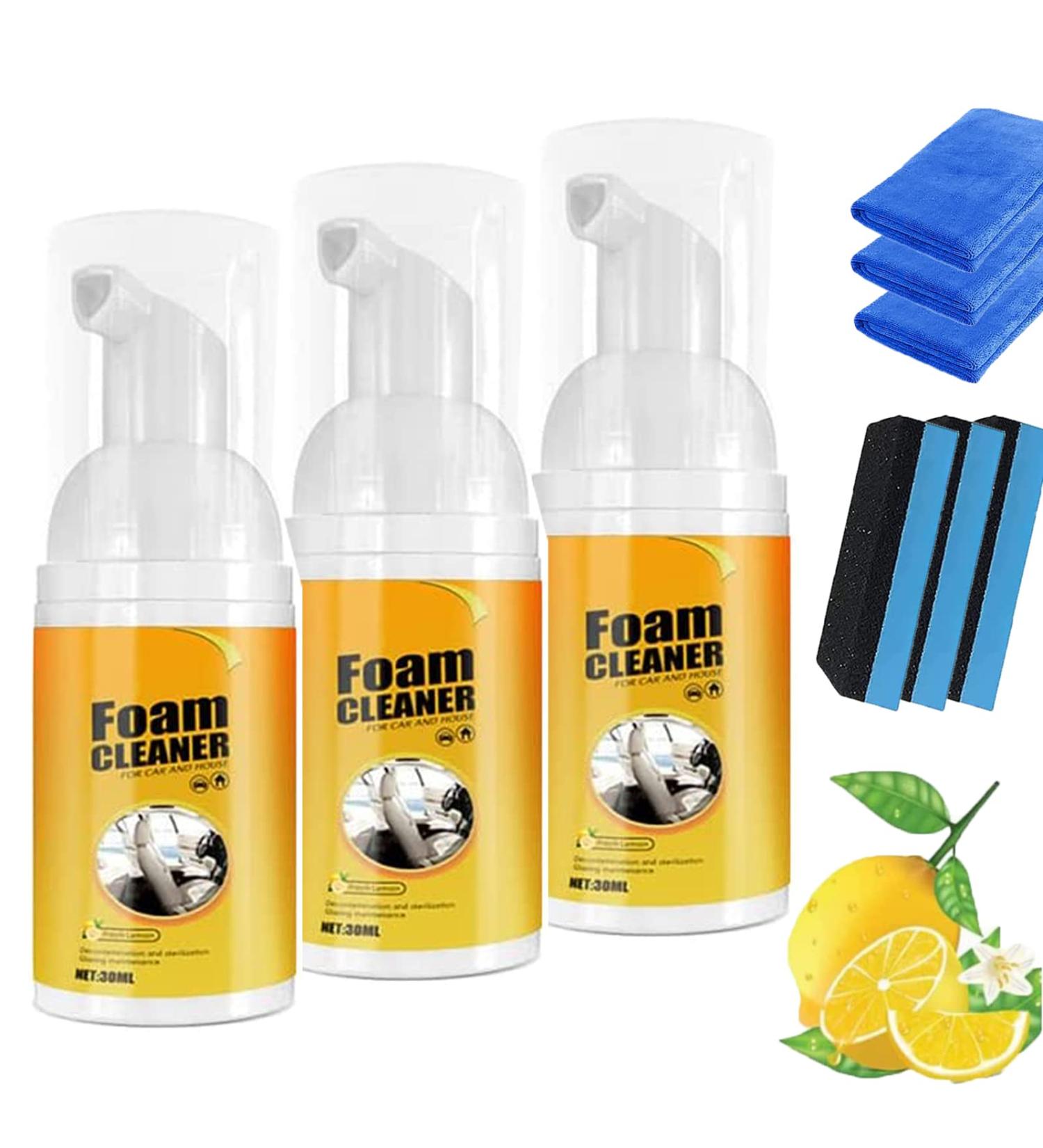 Amplesunshine Foam Cleaner Strong Decontamination Cleaners Spray Multifunctional Car Foam Cleaner Powerful Stain Removal Kit Foam Cleaner for Car and House Lemon Flavor (3Pcs 30ML) - Buy Online on GoSupps.com
