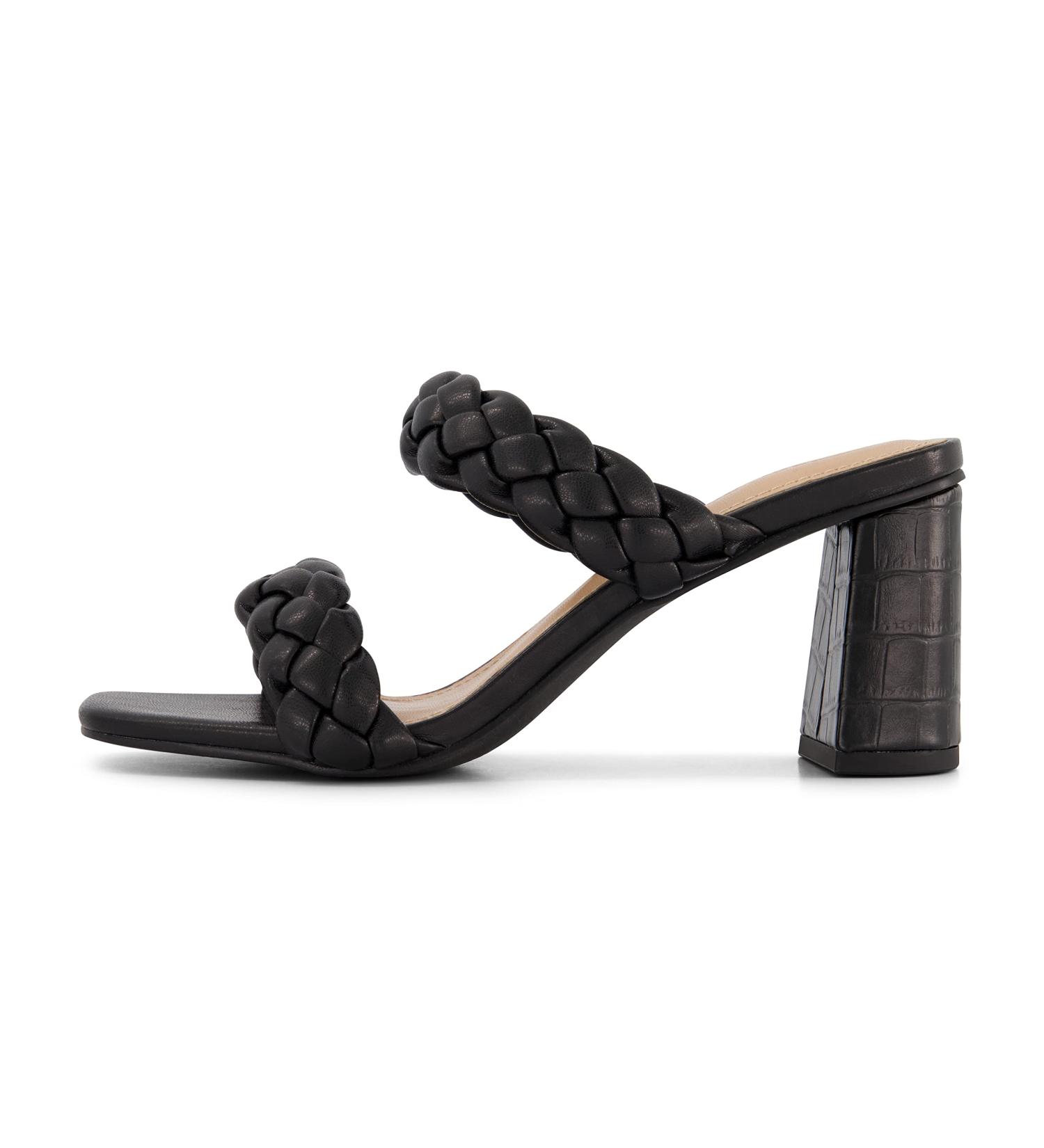 Dunes Women's Iris Braided Heel Sandal with CUSHIONAIRE Technology, Memory Foam, and Wide Widths - Black, Size 8.5 - Buy Online on GoSupps.com