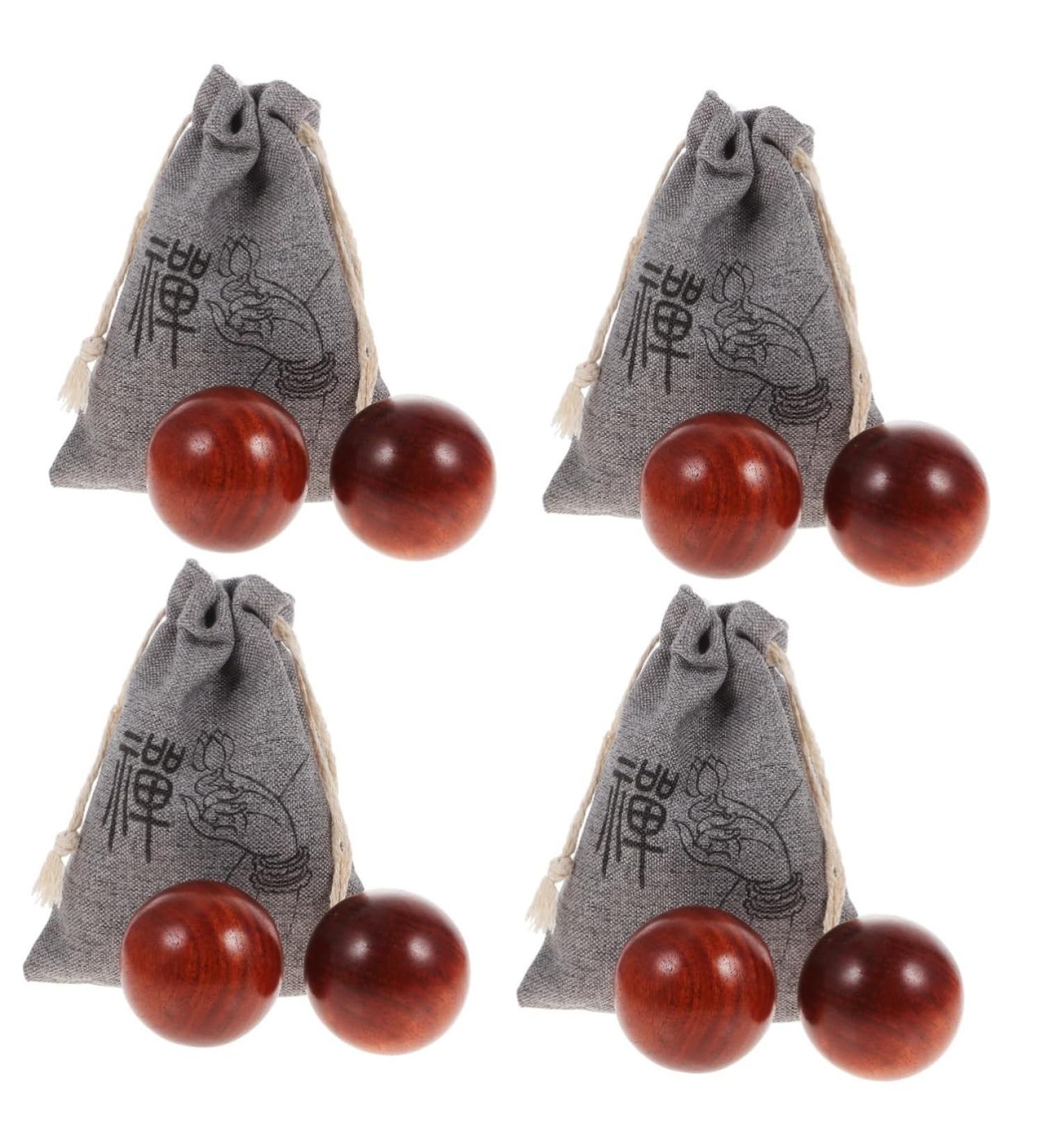 Frcolor 4 Sets Handball Massage Balls - Wooden Exercise Balls for Hand & Foot Health - Gently Rolling Massage Beads for Relaxation & Therapy - Buy Online on GoSupps.com