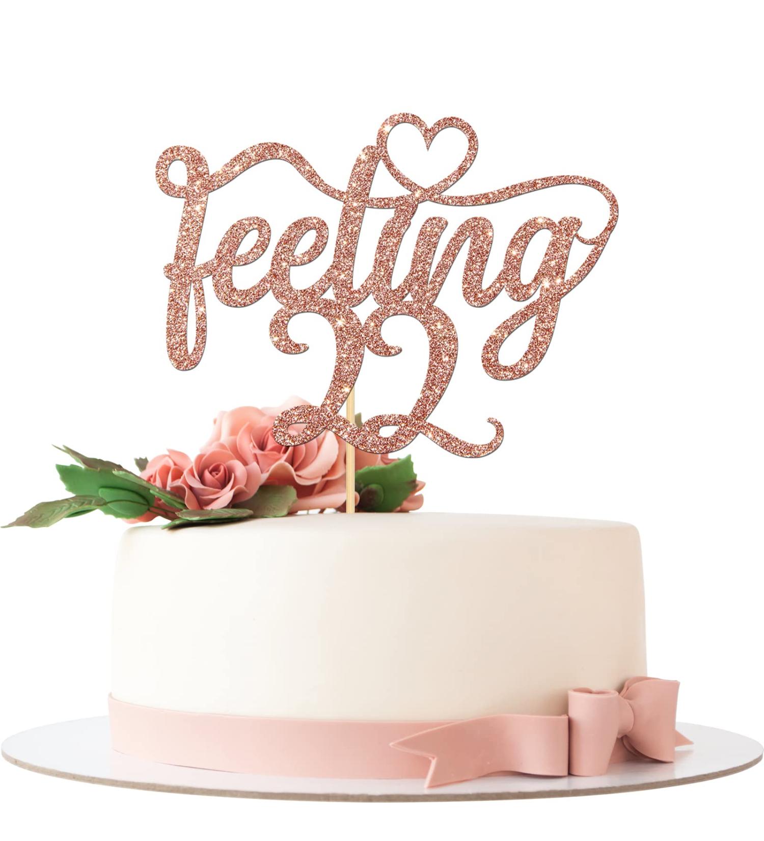 Feeling 22 Cake Topper 22nd Birthday Party Decors Girls Boys Funny 22 Years Old Cake Picks Hello 22 Cheers to 22 Years Twenty Two Theme Photo Props TaylorS Song Series Birthday Favors Rose Gold - Buy Online on GoSupps.com
