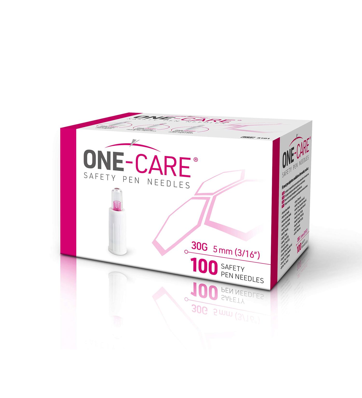 MediVena ONE-CARE 30G 5mm Safety Pen Needles (100ct) - Compatible with Most Pen Injectors - Buy Online on GoSupps.com