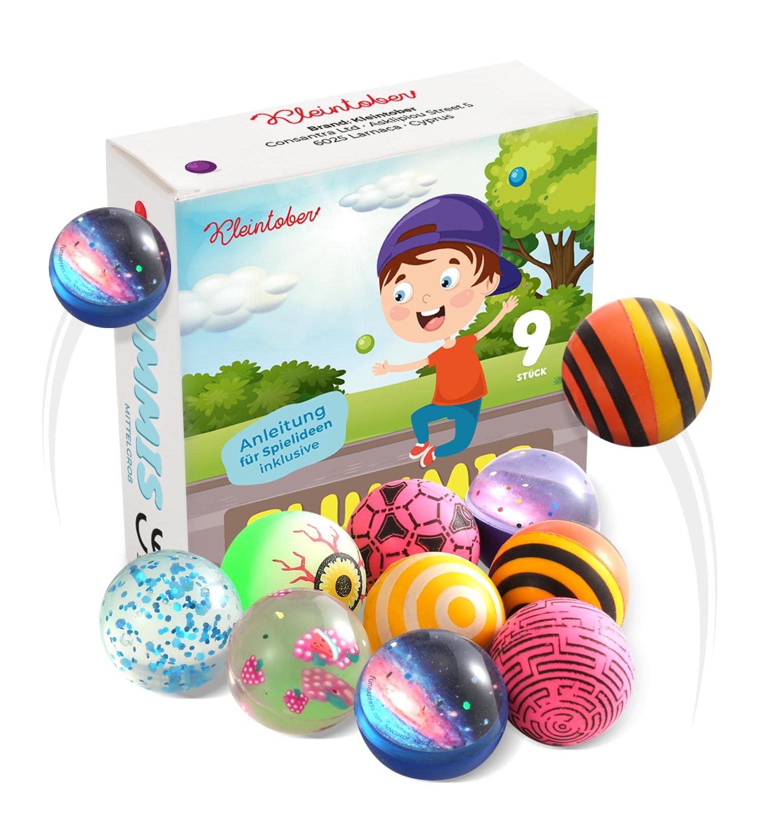 Smalltober Premium Flummi Set - 9 Medium 35mm Jump Balls & Game Ideas for Kids' Birthdays - Perfect for Child Guests! - Buy Online on GoSupps.com