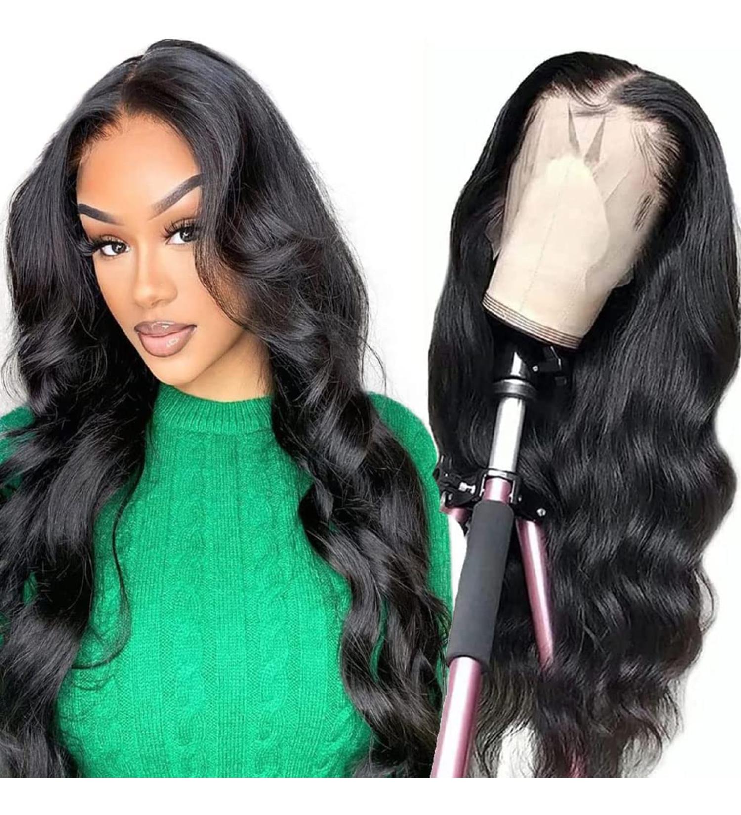 30 HD Transparent Lace Front Wig - Brazilian Body Wave for Black Women | 180% Density, Pre-Plucked, Natural Black Hair - Buy Online on GoSupps.com