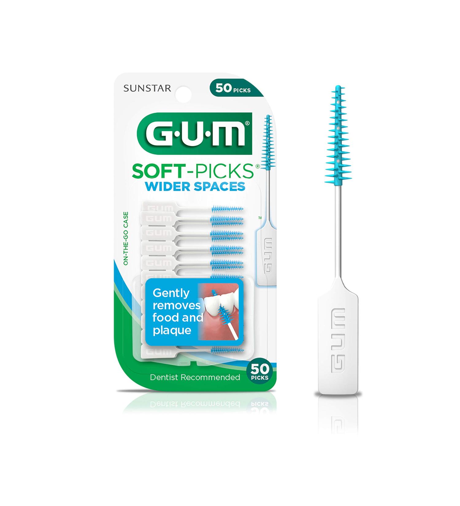 GUM Soft-Picks Wider Spaces Dental Picks, 300 Count - 50 Count (Pack of 6) for Effective Oral Care - Buy Online on GoSupps.com