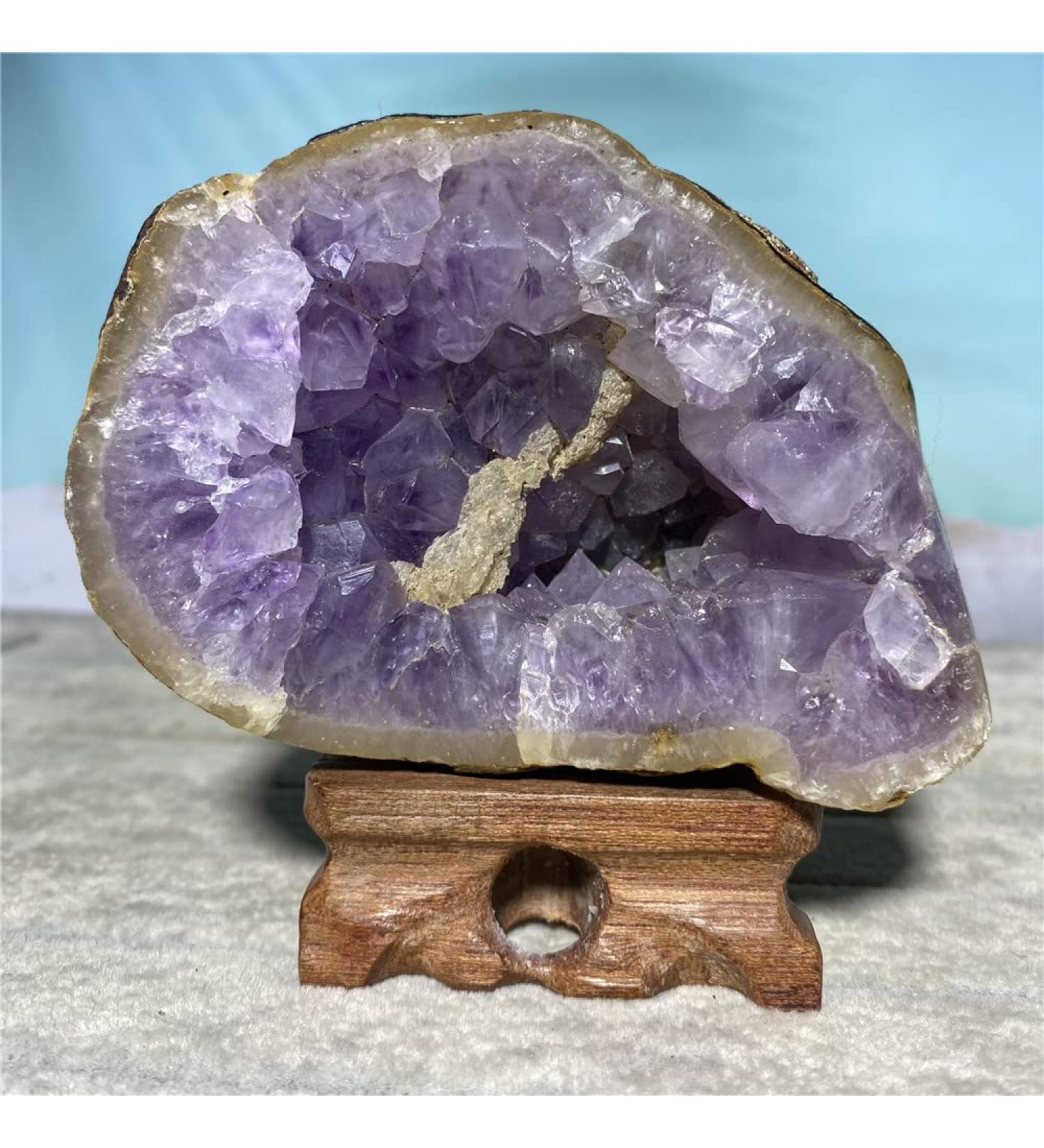 Amethyst Rough Stone Amethyst Natural Stone Crystal Minerals Specimen Geode Ornaments for Home Decoration Room+Stand JIZTGEDM - Buy Online on GoSupps.com