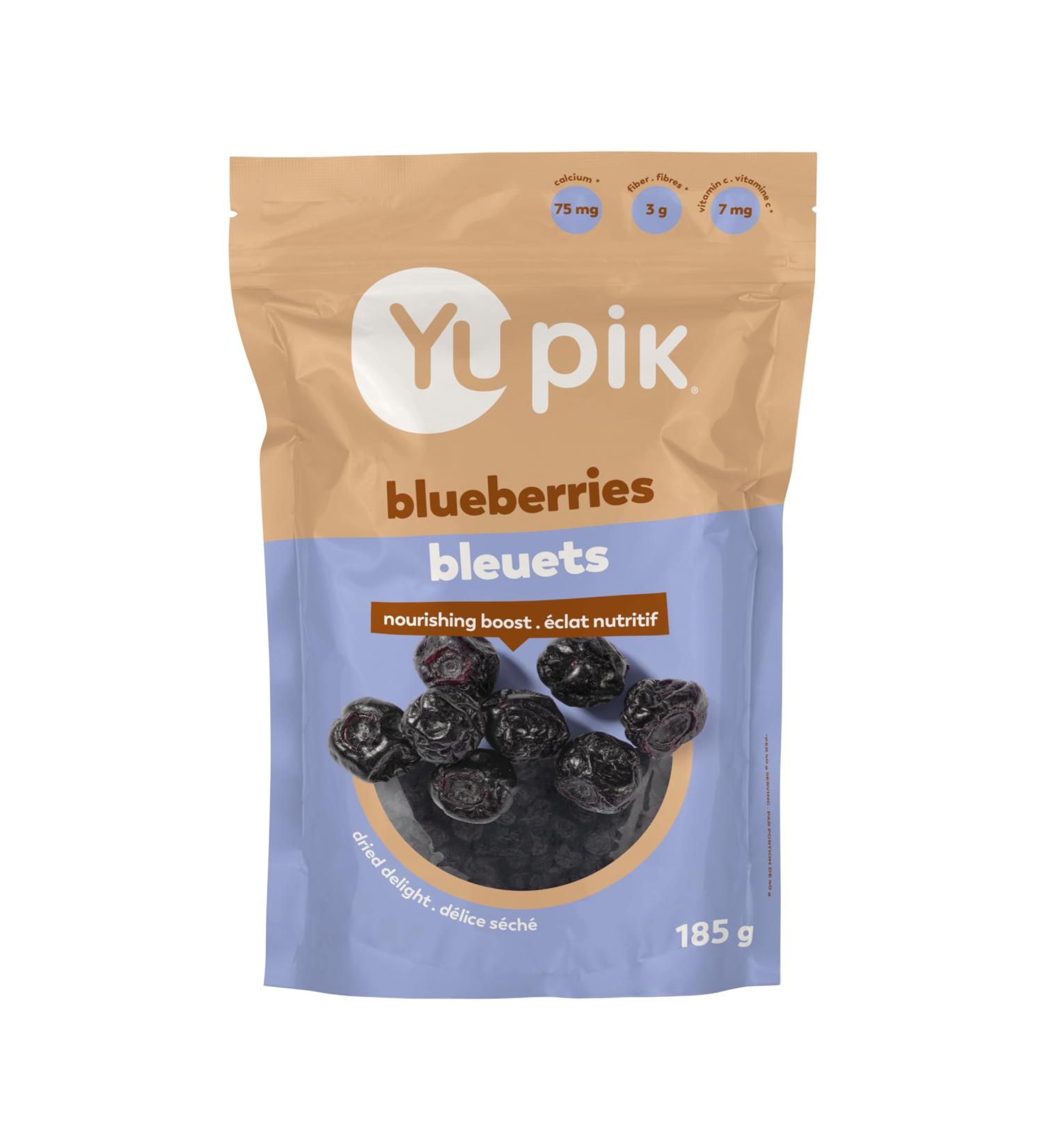 Yupik Dried Blueberries 185 g Gluten-Free Kosher Whole Berries No Sulphites Dried Fruits Healthy Snacks Source of Vitamin C - Buy Online on GoSupps.com