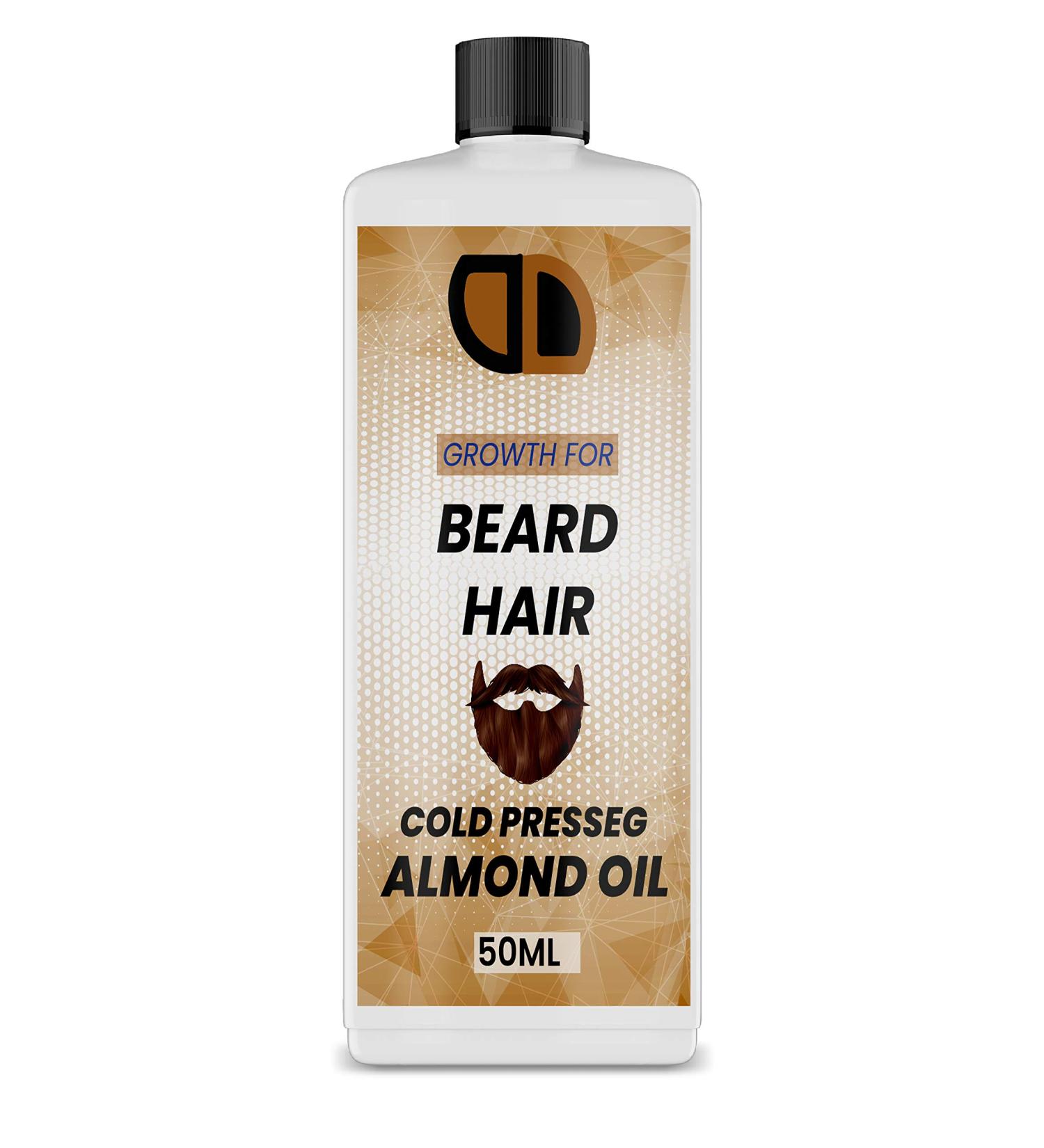 Huile bio pour barbe et moustache - Pour une croissance plus rapide des cheveux - Huile d'amande - 50 ml