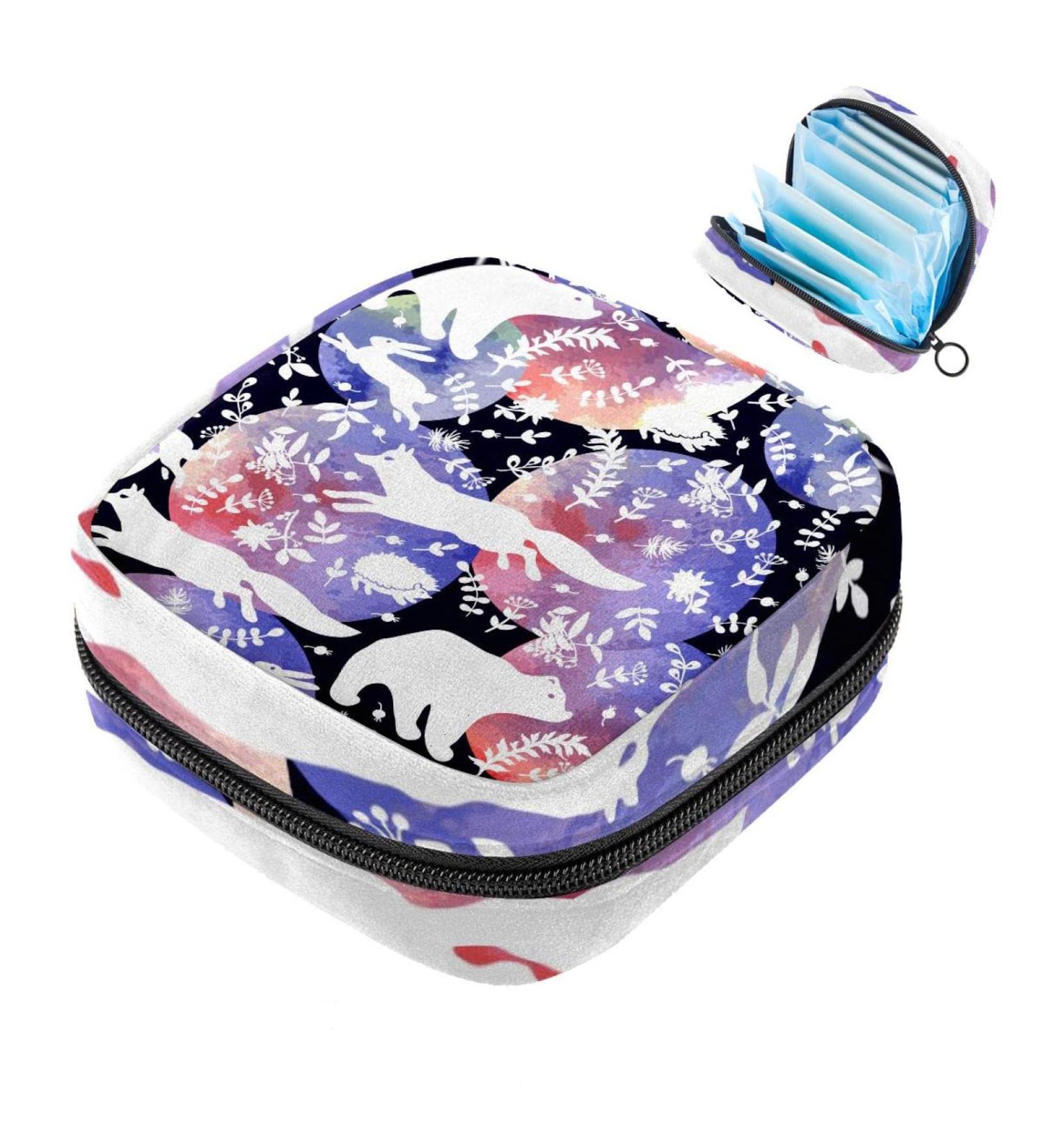 Stylish Women's Animal-Themed Binding-Up Bags - Rabbit Bear & Fox Tampon Storage with Zip Pockets | Multi-Functional Menstrual Tied Bags - Buy Online on GoSupps.com