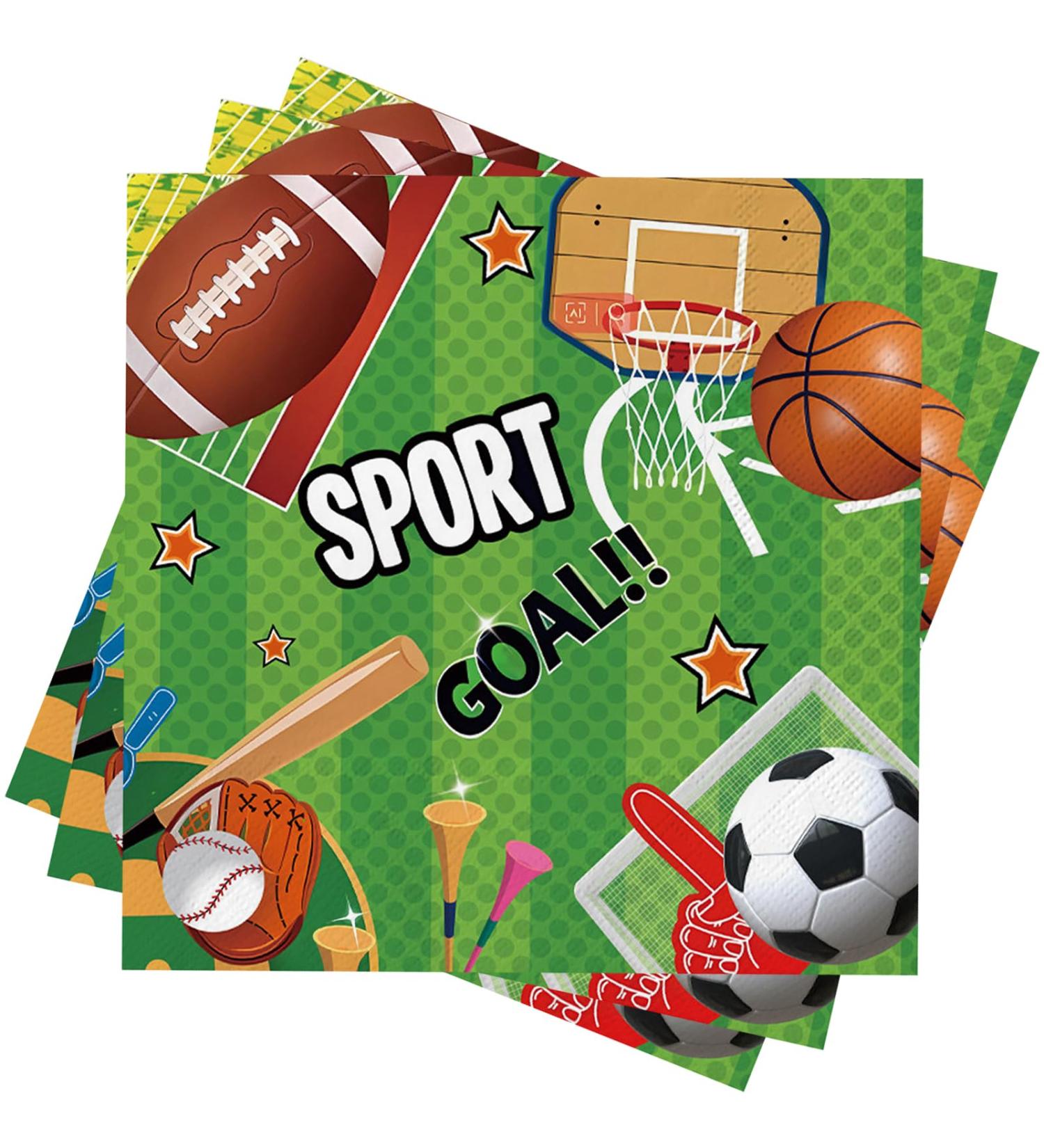 40-Piece Football Napkins for Children's Birthday Parties | Disposable American Football Party Supplies for Boys & Girls - Buy Online on GoSupps.com