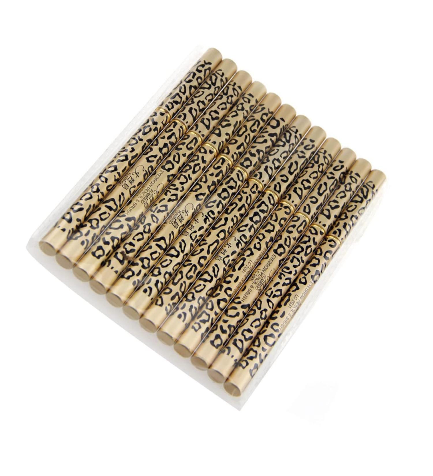 Angoily Set 12pcs Brush Eyeliner Waterproof A & Eyebrow Double-ended of Shell Leopard Black Pencil Pens 1 count (Pack of 1) As Shown - Buy Online on GoSupps.com