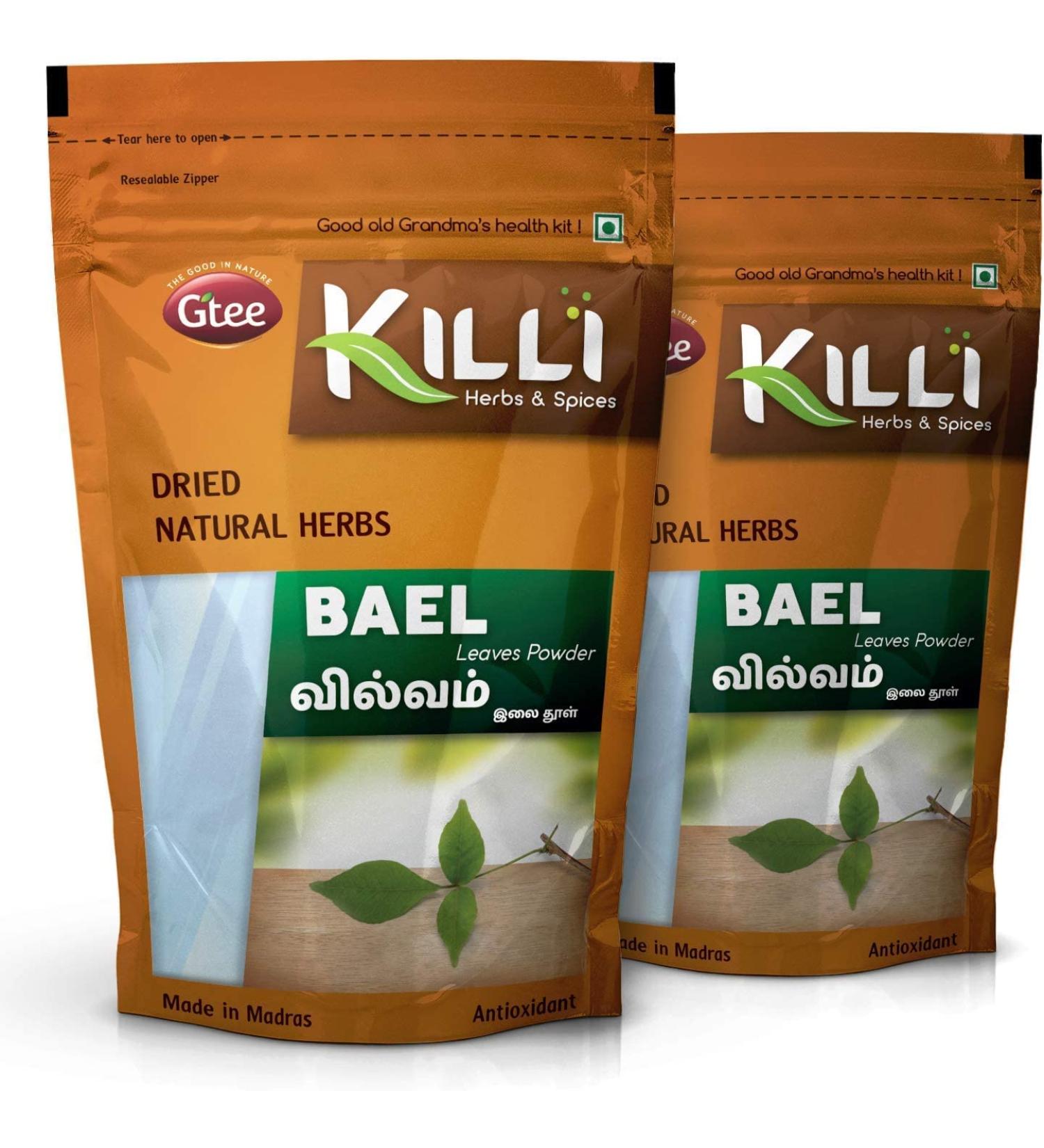 QURA Bael | Vilvam | Bilva | Maredu | Aegle marmelos | Bilvapatre Leaves Powder 100g (Pack of 2)