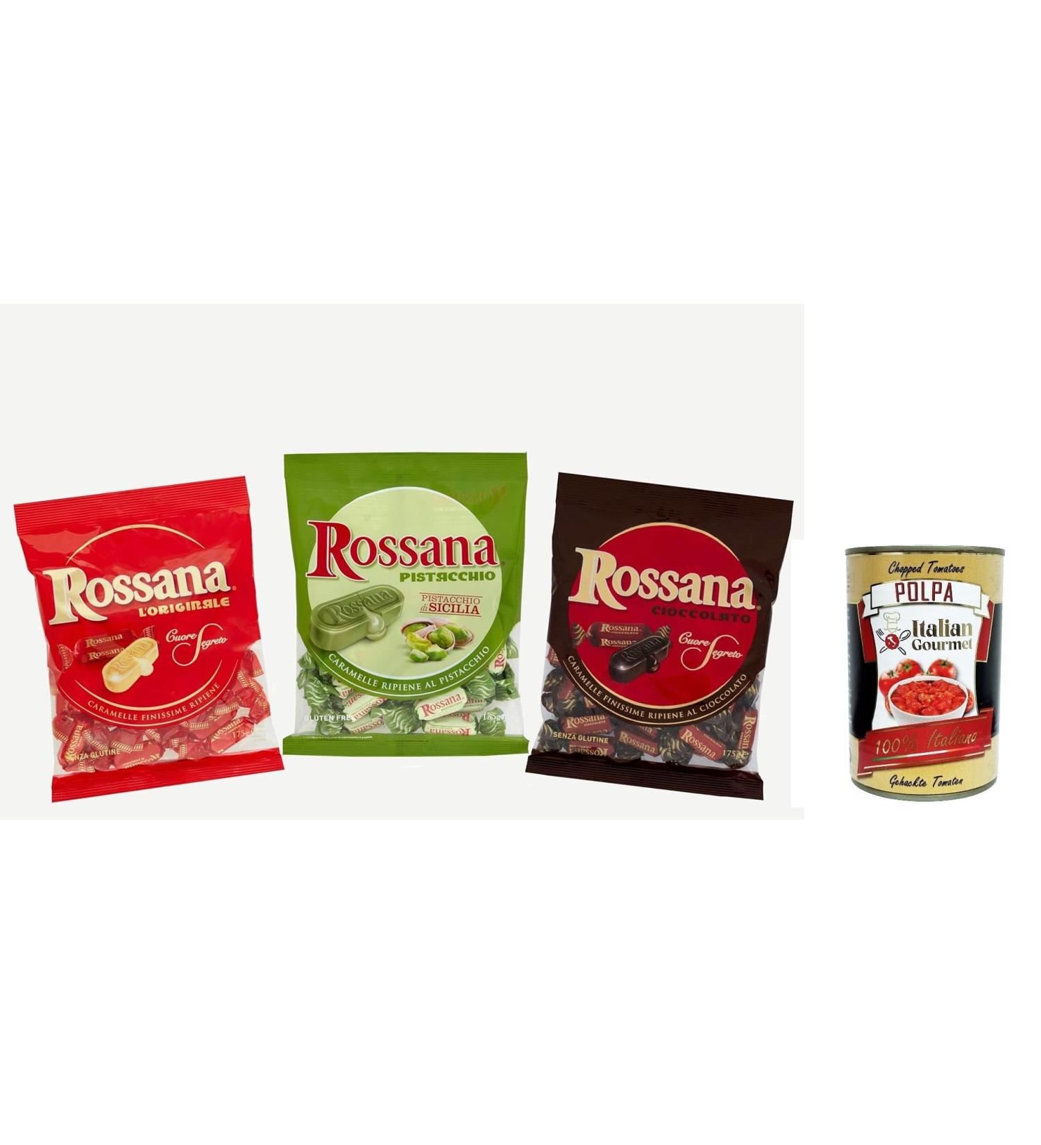 Fida Rossana Tris with Classic Filling Pistachio and Chocolate Trio with classic filling pistachio and chocolate + Italian Gourmet pulp 400 g - Buy Online on GoSupps.com
