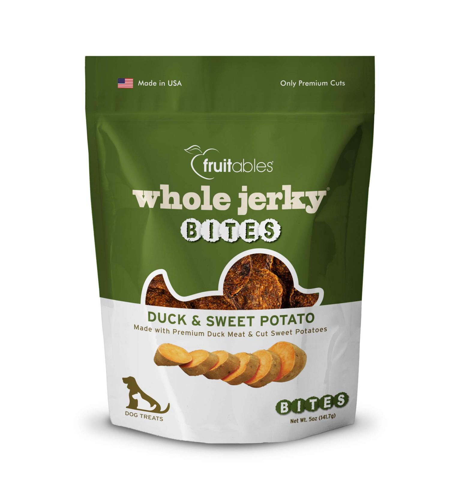 Fruitables Duck & Sweet Potato Whole Jerky Dog Treats | Gluten-Free, Grain-Free | Premium Meat | 5oz - Buy Online on GoSupps.com