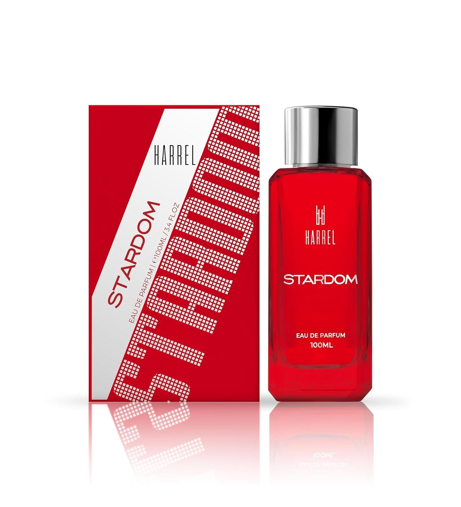 HARREL Stardom Perfume Men - 100ml I Eau De Parfum with Mandarin Orange Mediterranean Bergamot Musk & Vetiver | Premium Long Lasting Woody Aromatic & Musky Fragrance - Buy Online on GoSupps.com