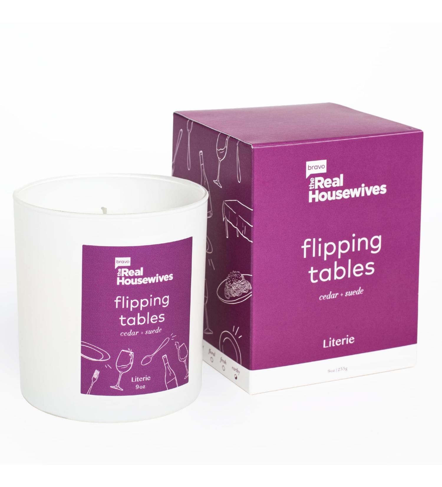 Buy x Bravo RHONJ Flipping Tables Scented Candle Cedar & Suede 9oz 50 Hour Burn Vegan Soy & Coconut Blend Perfect Home Decor Gift for All - Buy Online on GoSupps.com