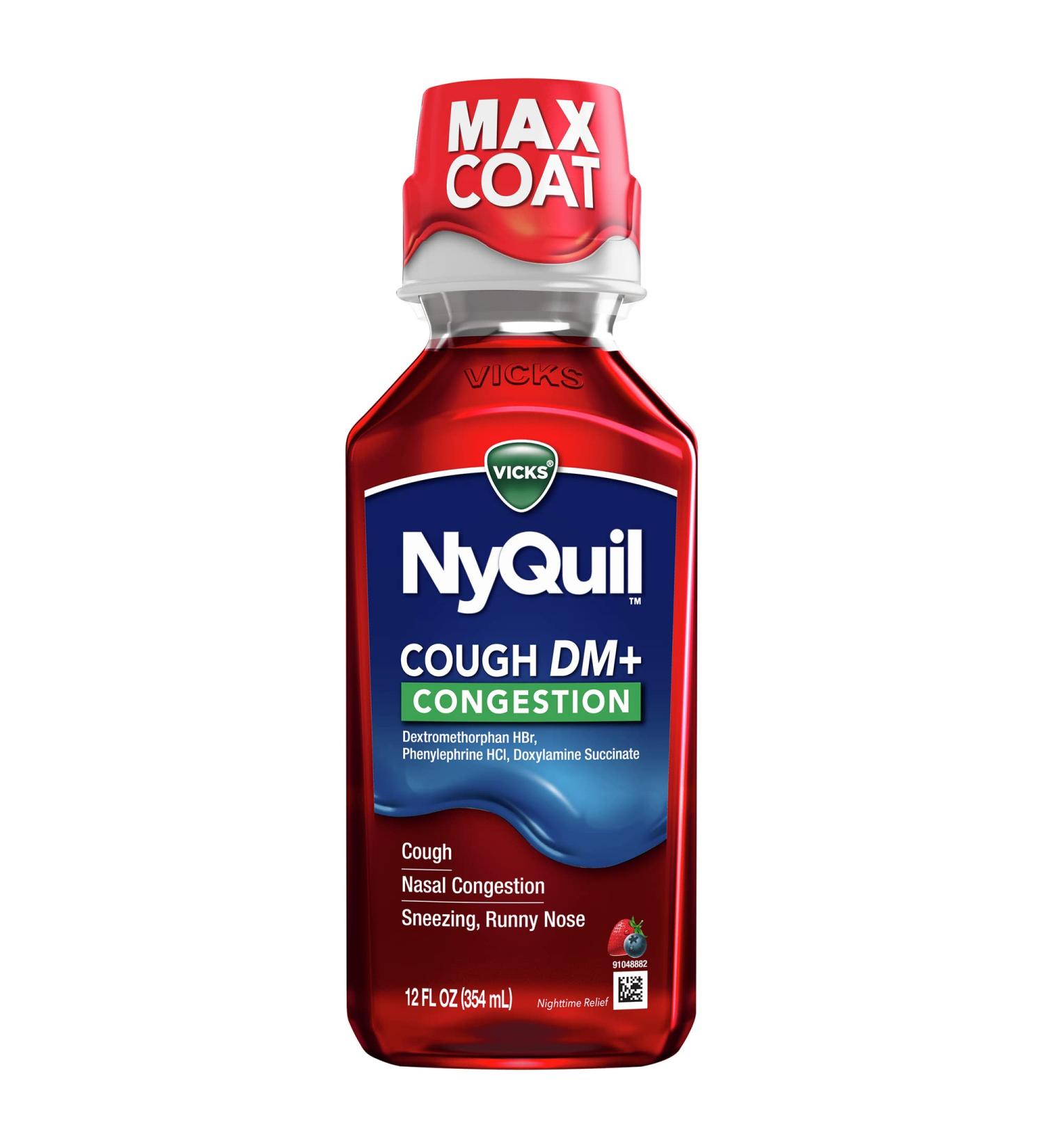 Vicks NyQuil Cough DM & Congestion Medicine Berry - 12 fl oz