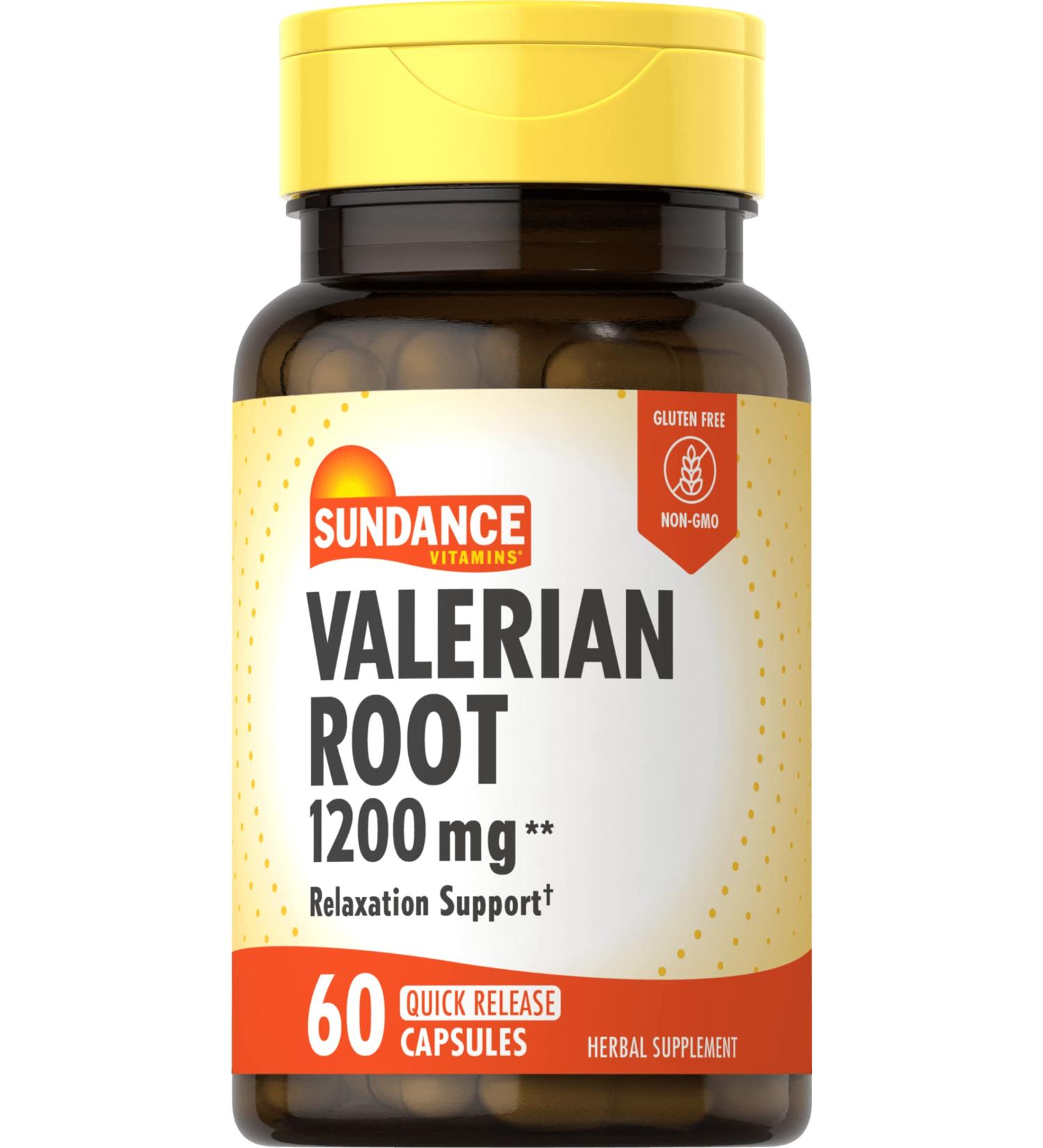 Sundance Vitamins Valerian Root 1200 mg - 60 Capsules Pack of 3 - Buy Online on GoSupps.com