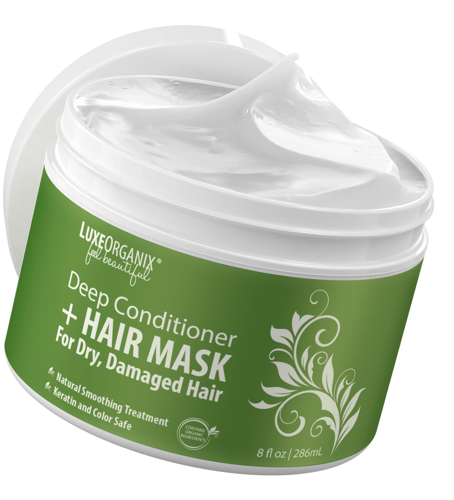 Organic Coconut Oil Hair Mask - Deep Conditioner for Curly Hair, Color & Keratin Safe - 8oz - Buy Online on GoSupps.com