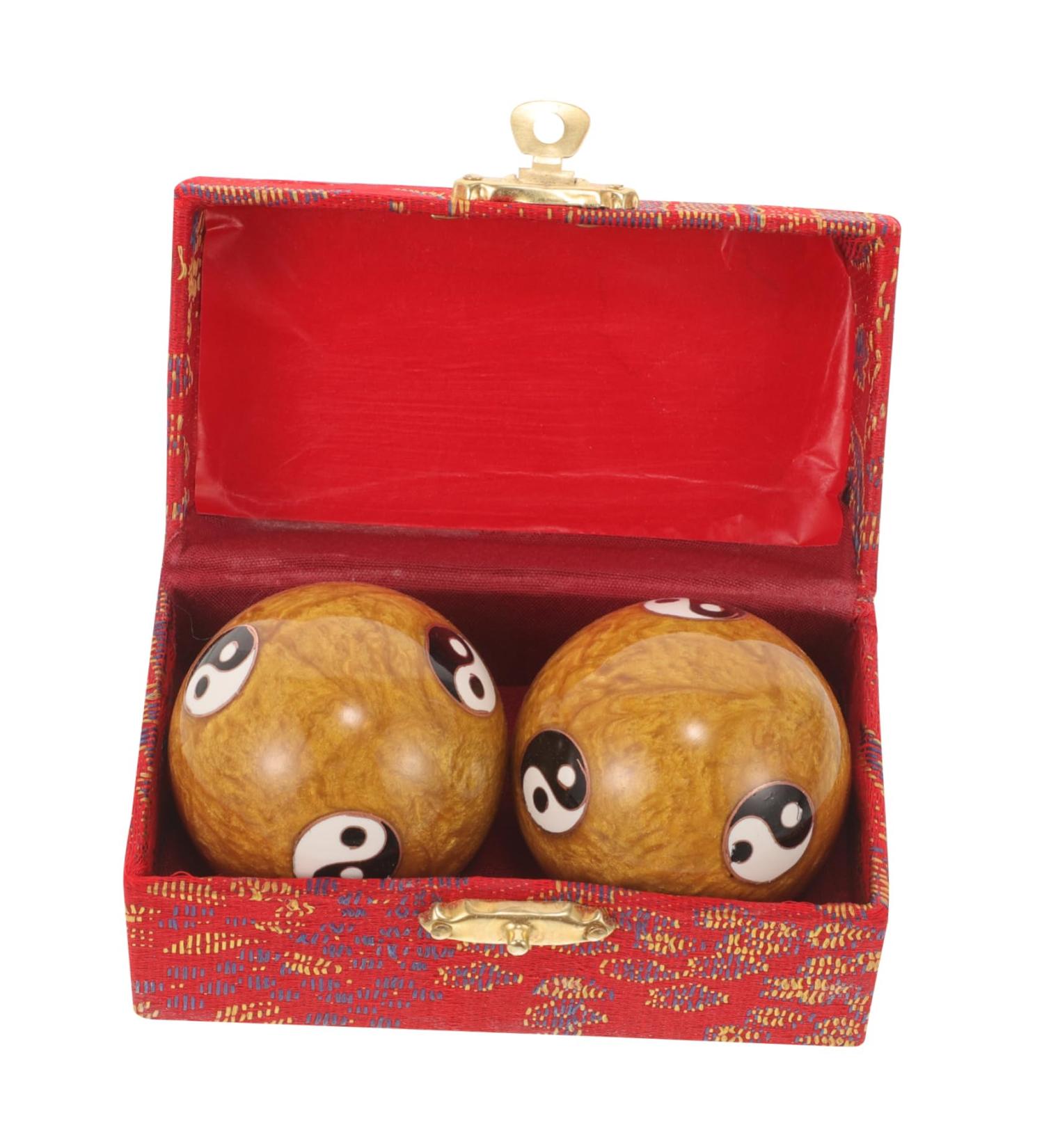 Lurrose 2PC Metal Massage Balls for Stress Relief | Reusable Cloisonn Baoding Balls for Meditation & Fitness | International Shipping Available - Buy Online on GoSupps.com
