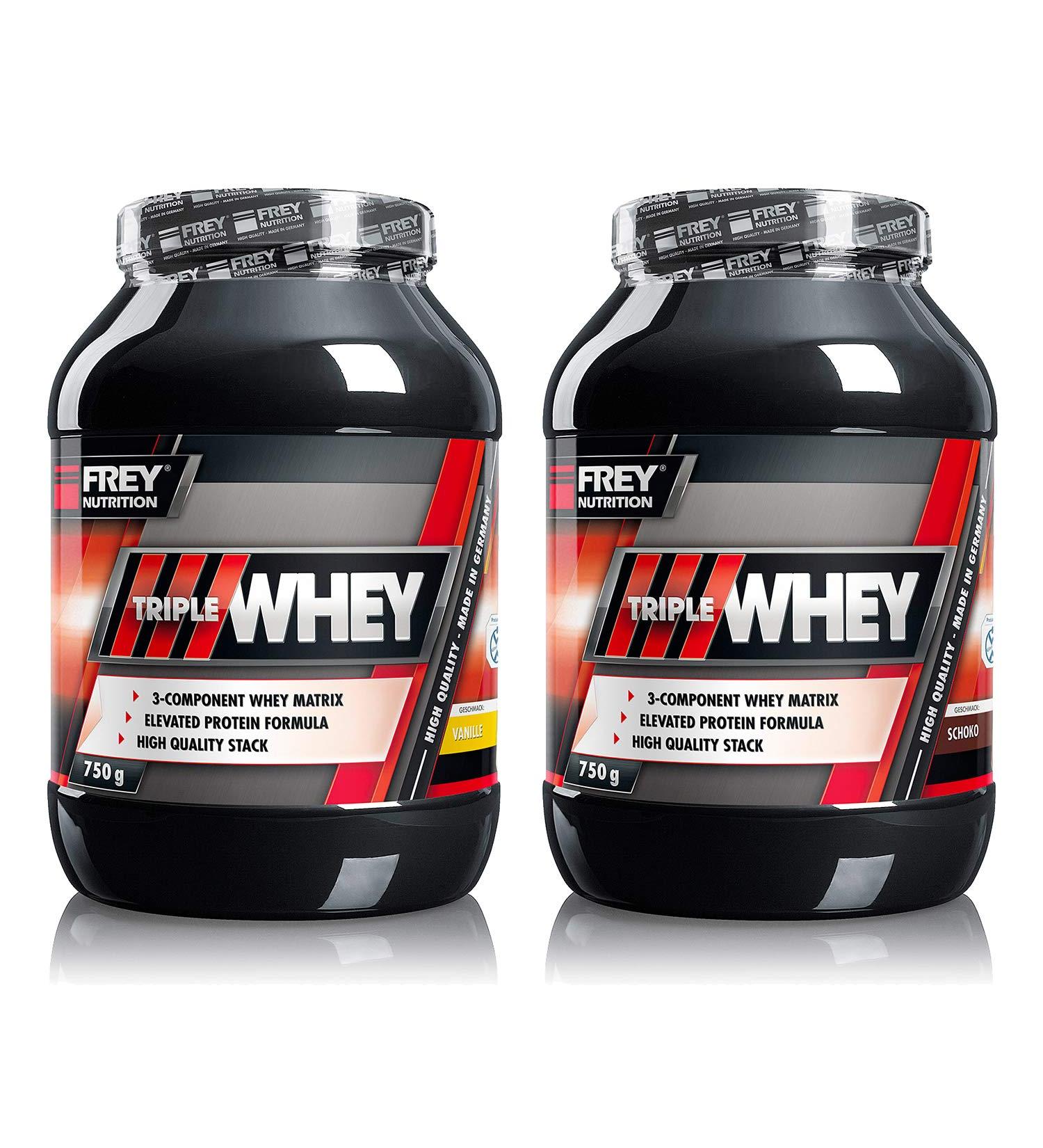 Frey Nutrition Triple Whey 2 x 750g - Stracciatella Flavor | Premium Protein Powder | International Shipping - Buy Online on GoSupps.com
