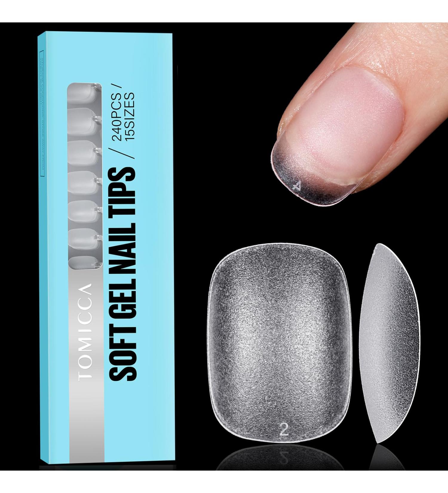 TOMICCA Extra Short Oval Nail Tips - Clear French Acrylic False Nails (240 Pcs) - Buy Online on GoSupps.com