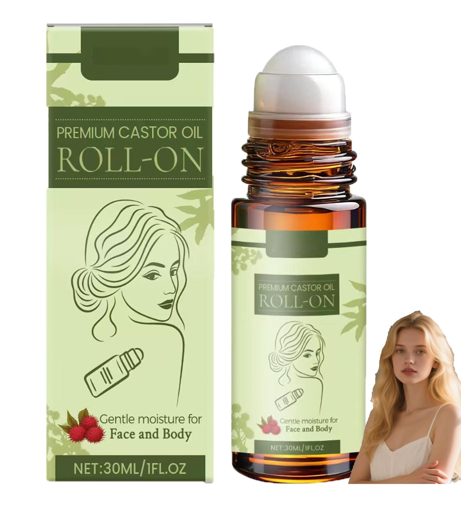 Huile de ricin roll-on pour le ventre le visage le corps sous les yeux huile de ricin bio roll-on avec vitamine E s rum de soin doux hydratant et lissant pour tous les types de peau (1 pi ce) 1 pi ce. - Buy Online on GoSupps.com